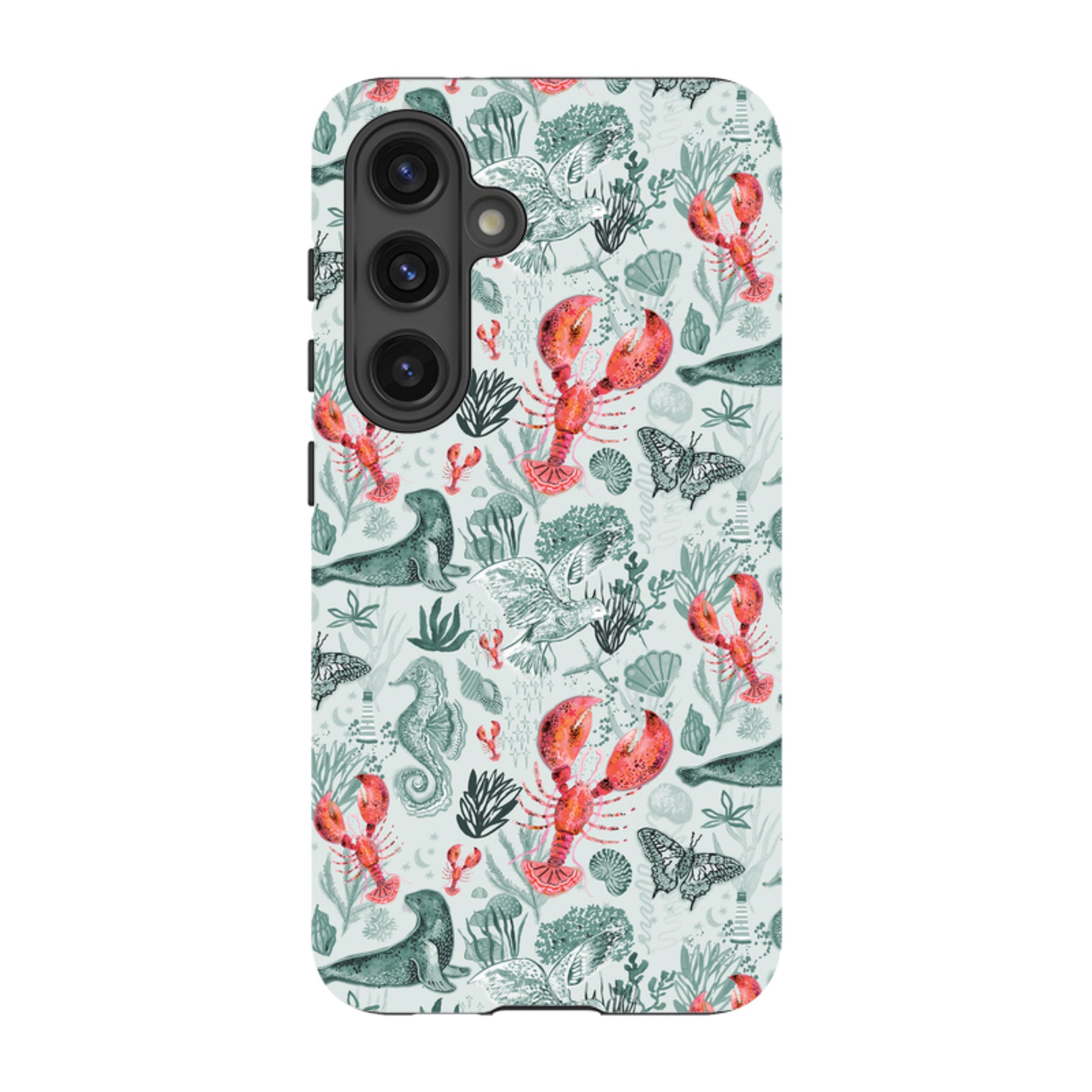Samsung Tough  Case - Teal Seals and Lovely Lobsters By Emma Frances Grant