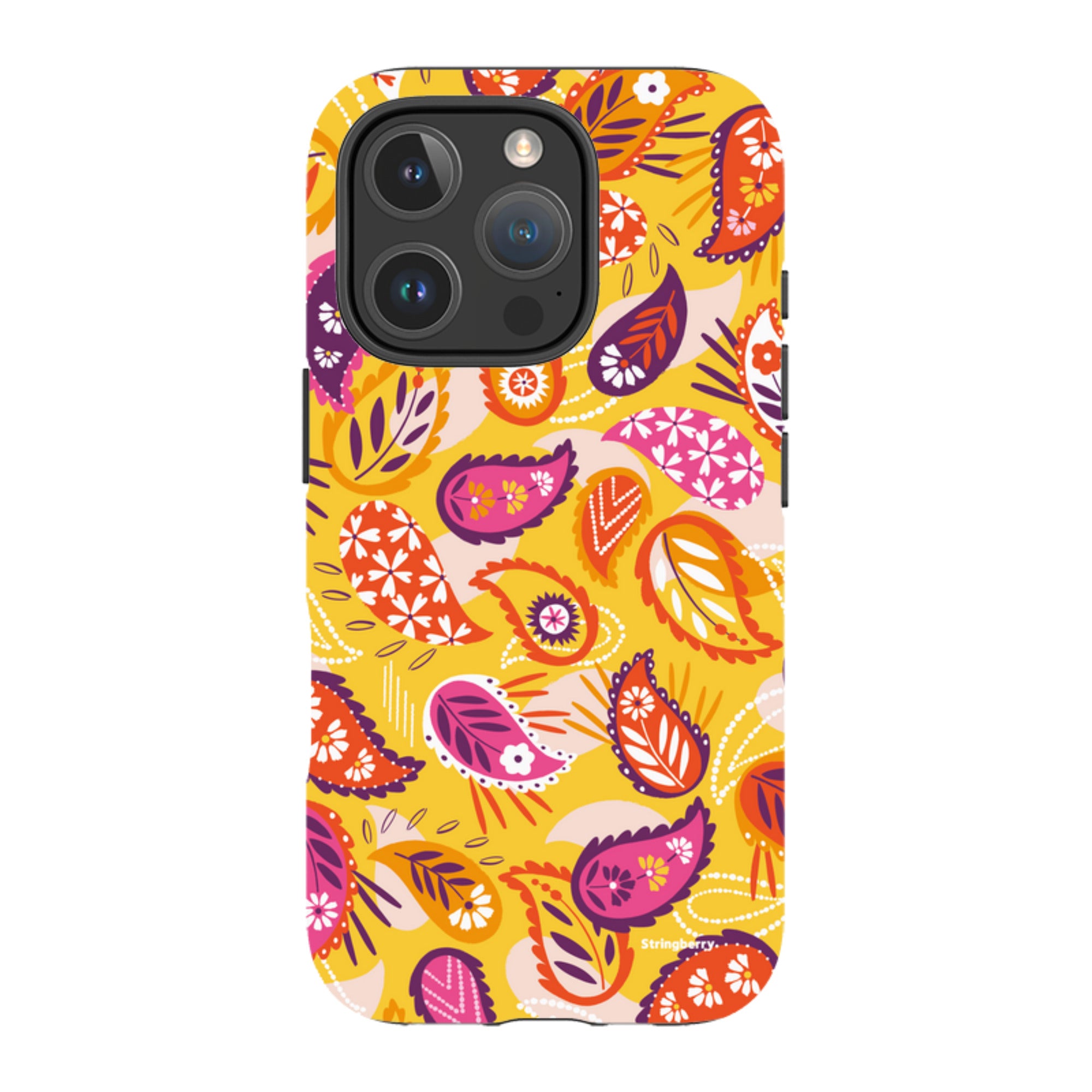 iPhone Tough Case - Paisley Yellow By Ali Brookes