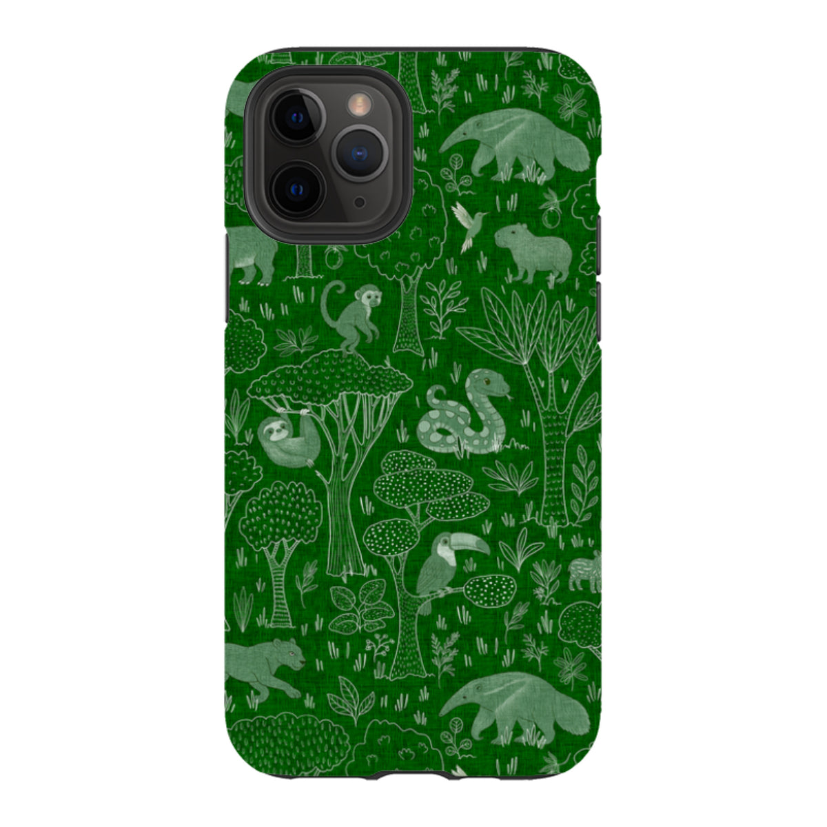 iPhone Tough Case - Tropical Jungle Animals green By Katherine Quinn