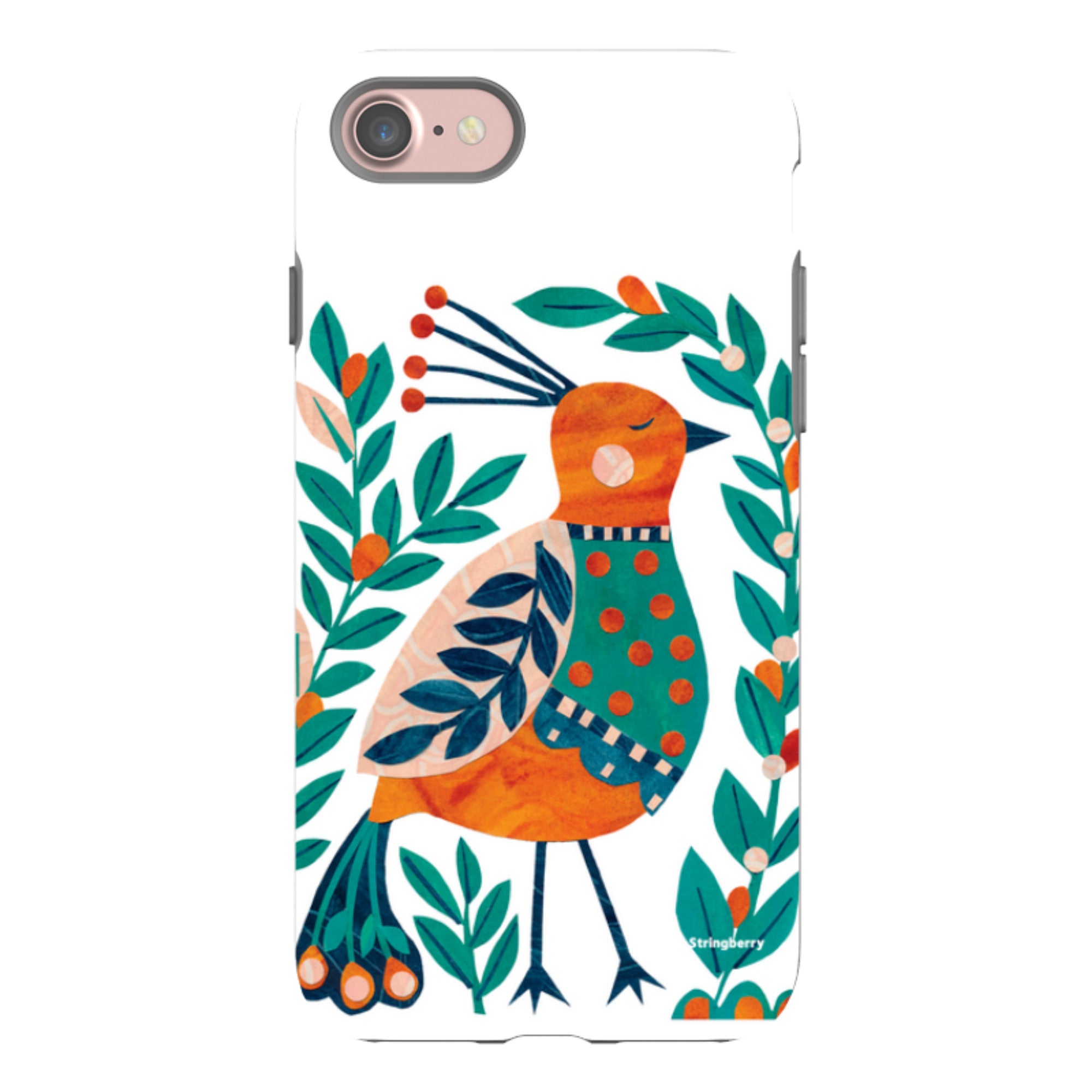 iPhone Tough Case - Folk Peacock By Tracey English