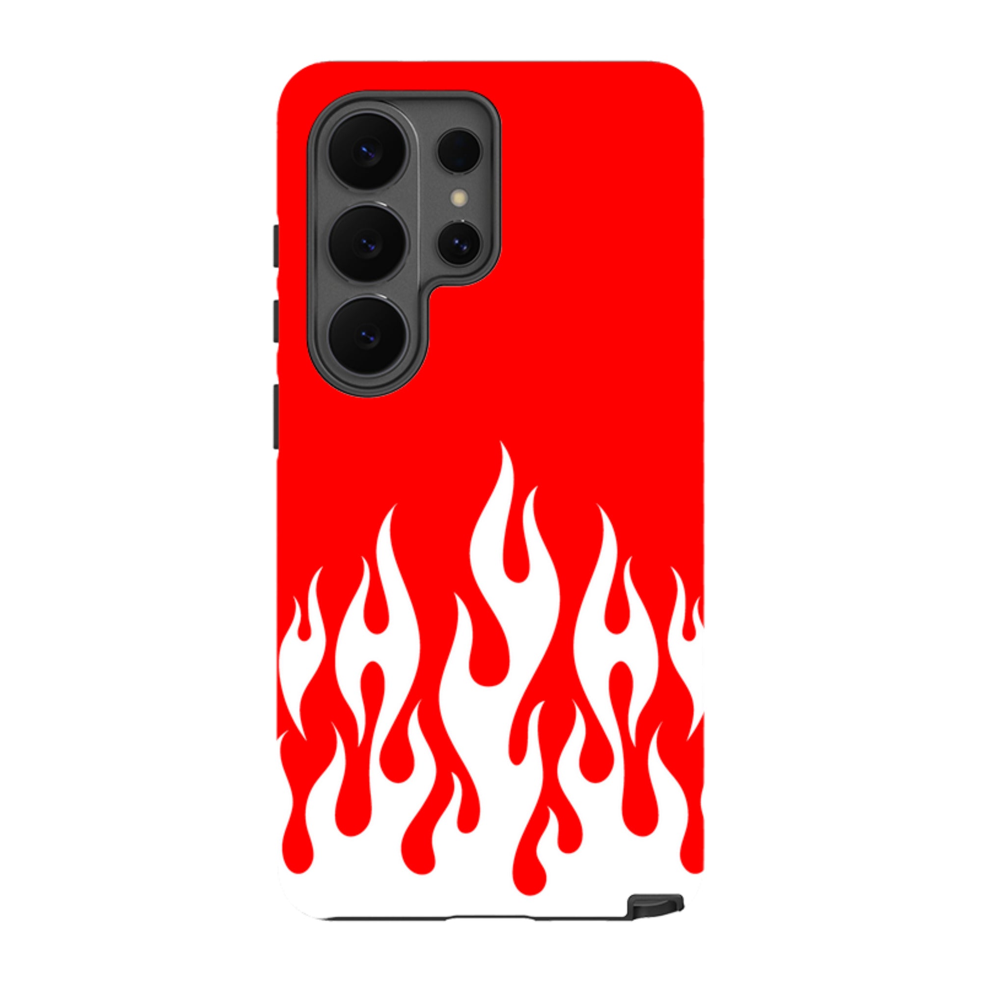 Samsung Tough Case - White Flames Red