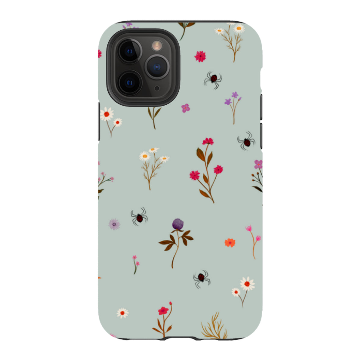 iPhone Tough Case - Florals and Spiders - Dusty Gourd By Katherine Quinn