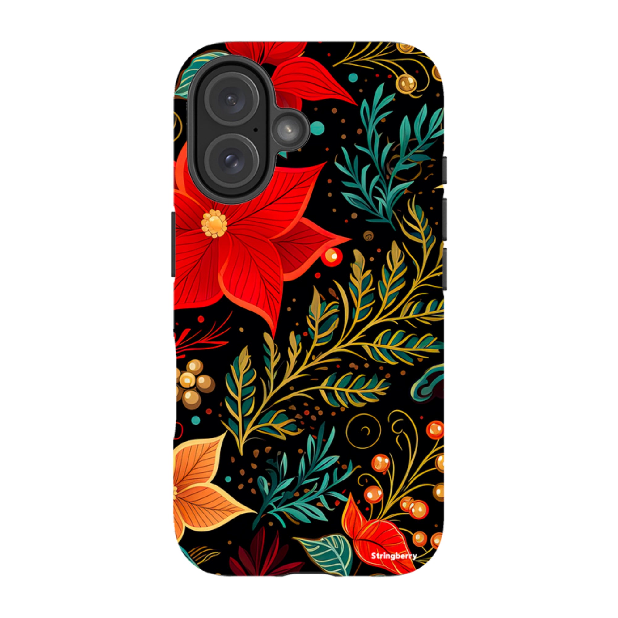 iPhone Tough Case - Red Winter Floral II