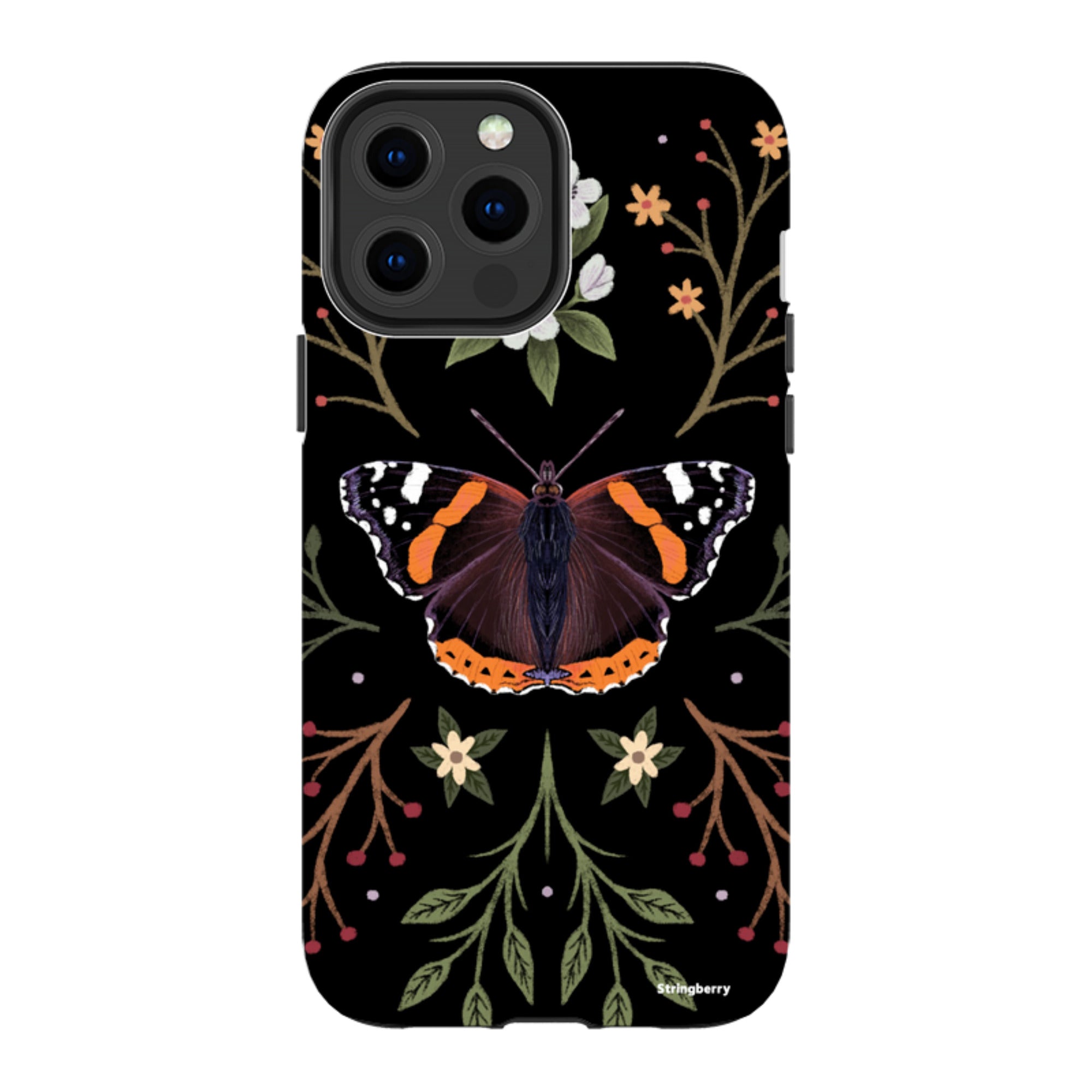 iPhone MagSafe Tough Case -  Red Admiral Butterfly By Anna Stead