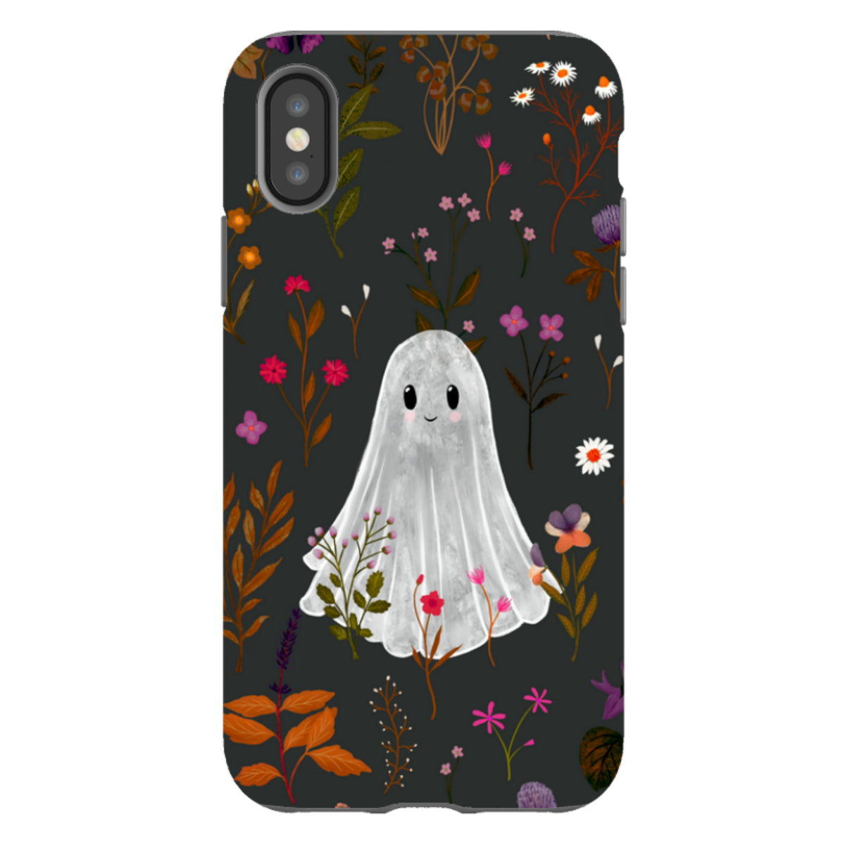 iPhone Tough Case - Ghost in the Garden - Charcoal Multi By Katherine Quinn