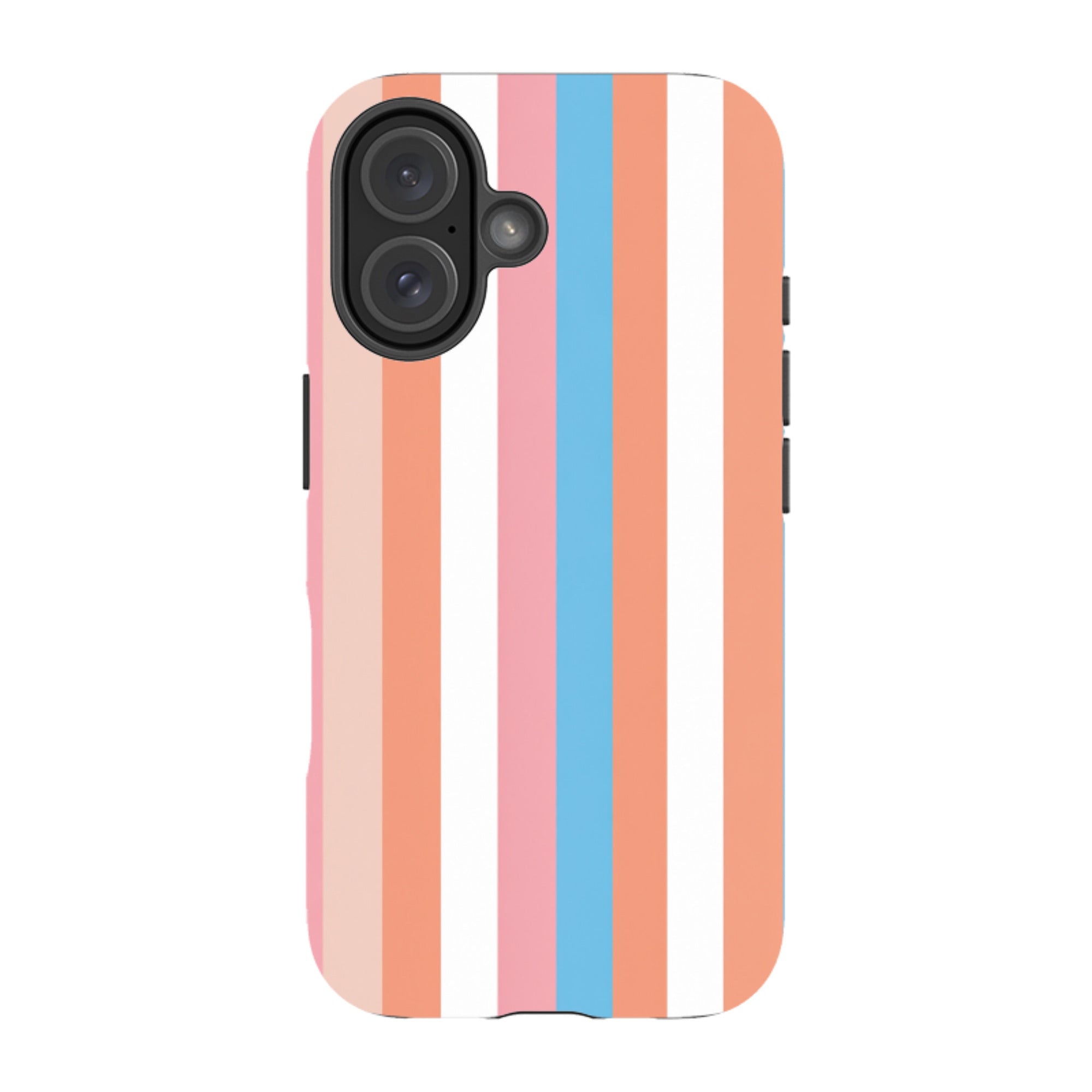 iPhone Tough Case - Coral Pink Stripe