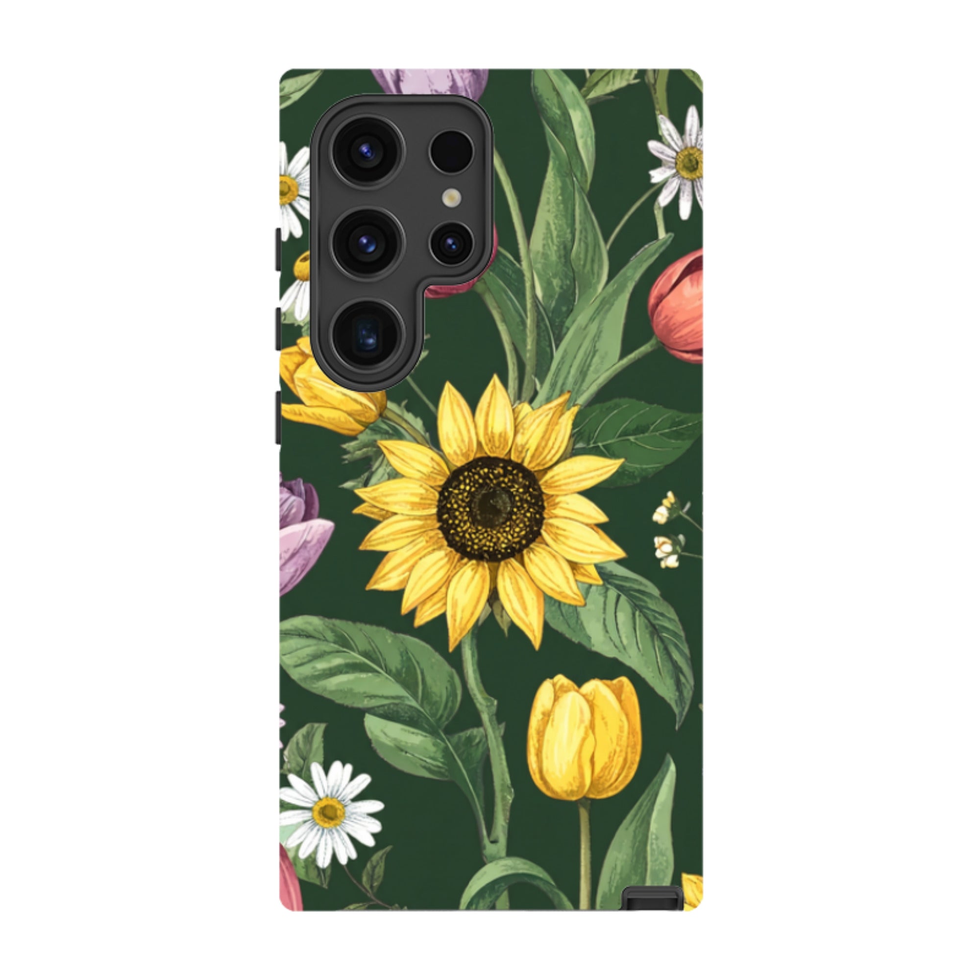 Samsung Tough  Case - Green Sunflowers