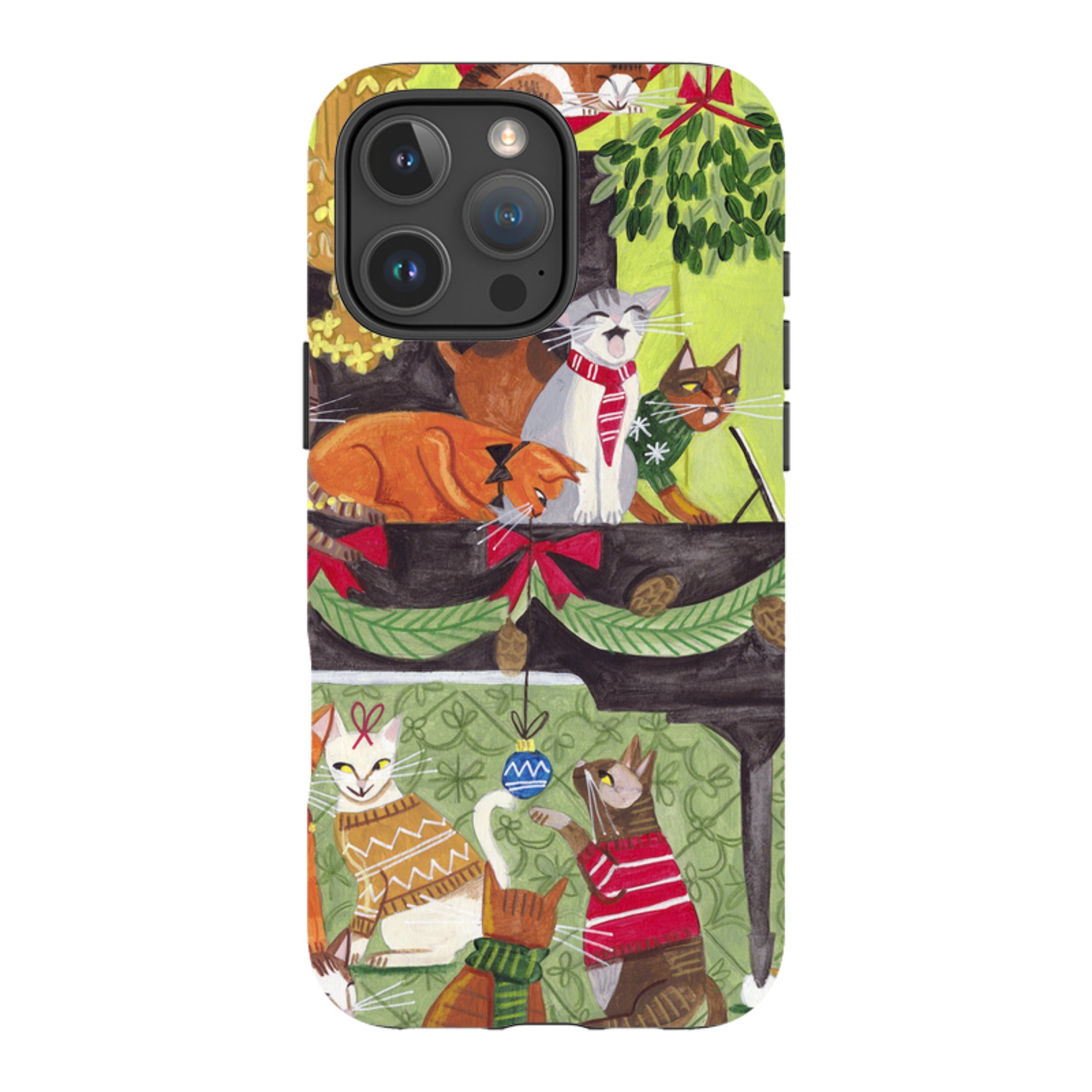 iPhone Tough Case - Christmas Cats II By Caroline Bonne Muller