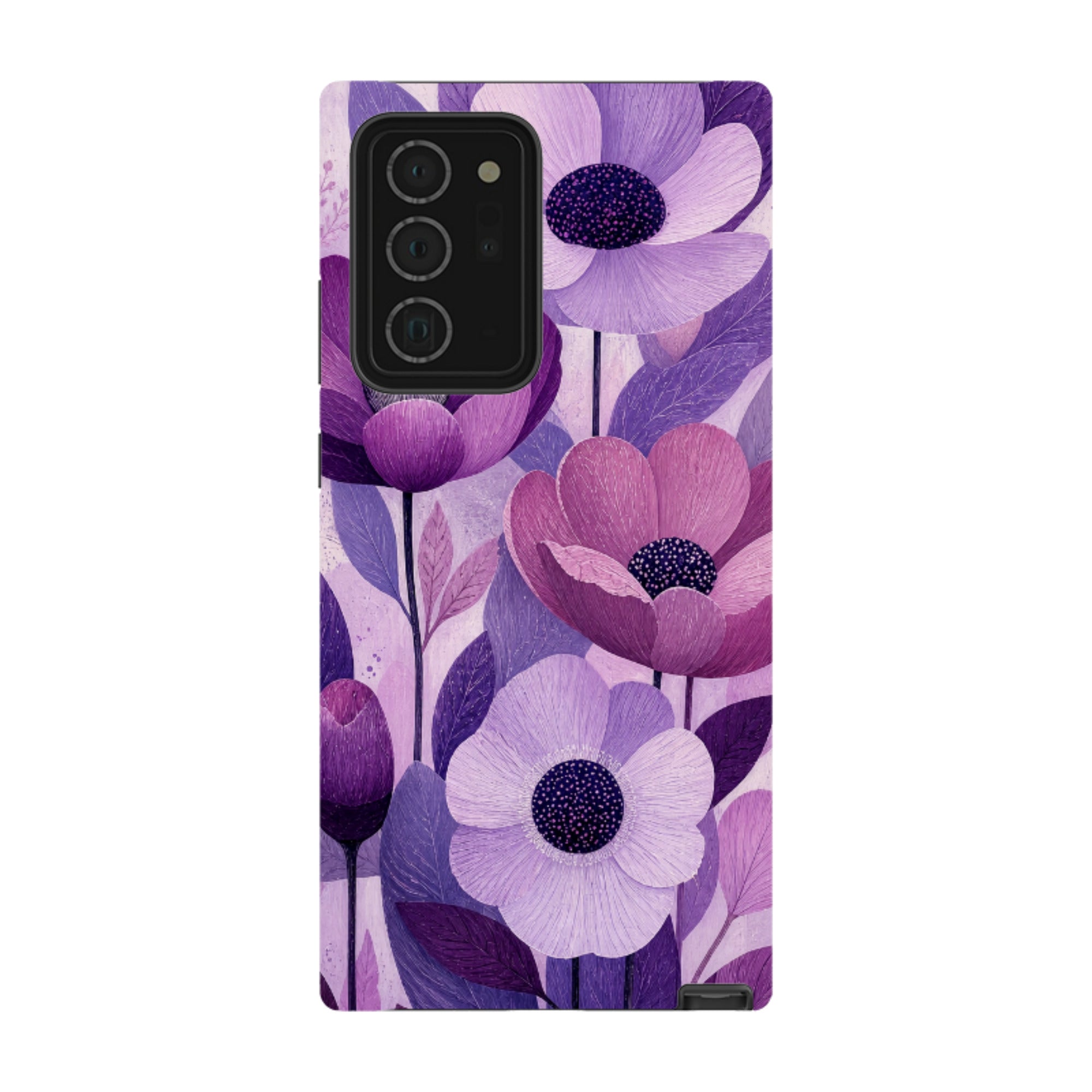 Samsung Tough Case - Purple Woodgrain Floral