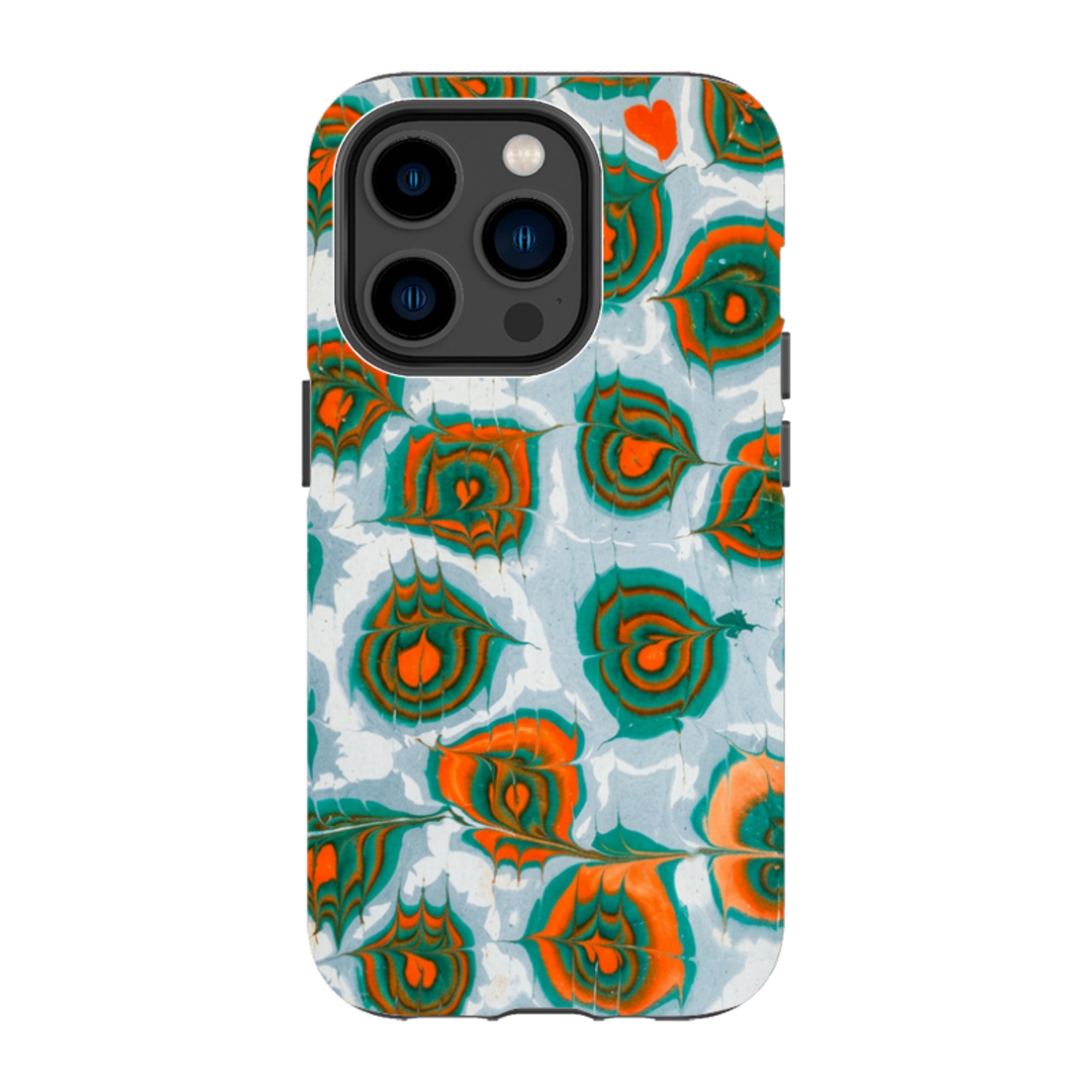 iPhone Tough Case - Teal & Orange Marble