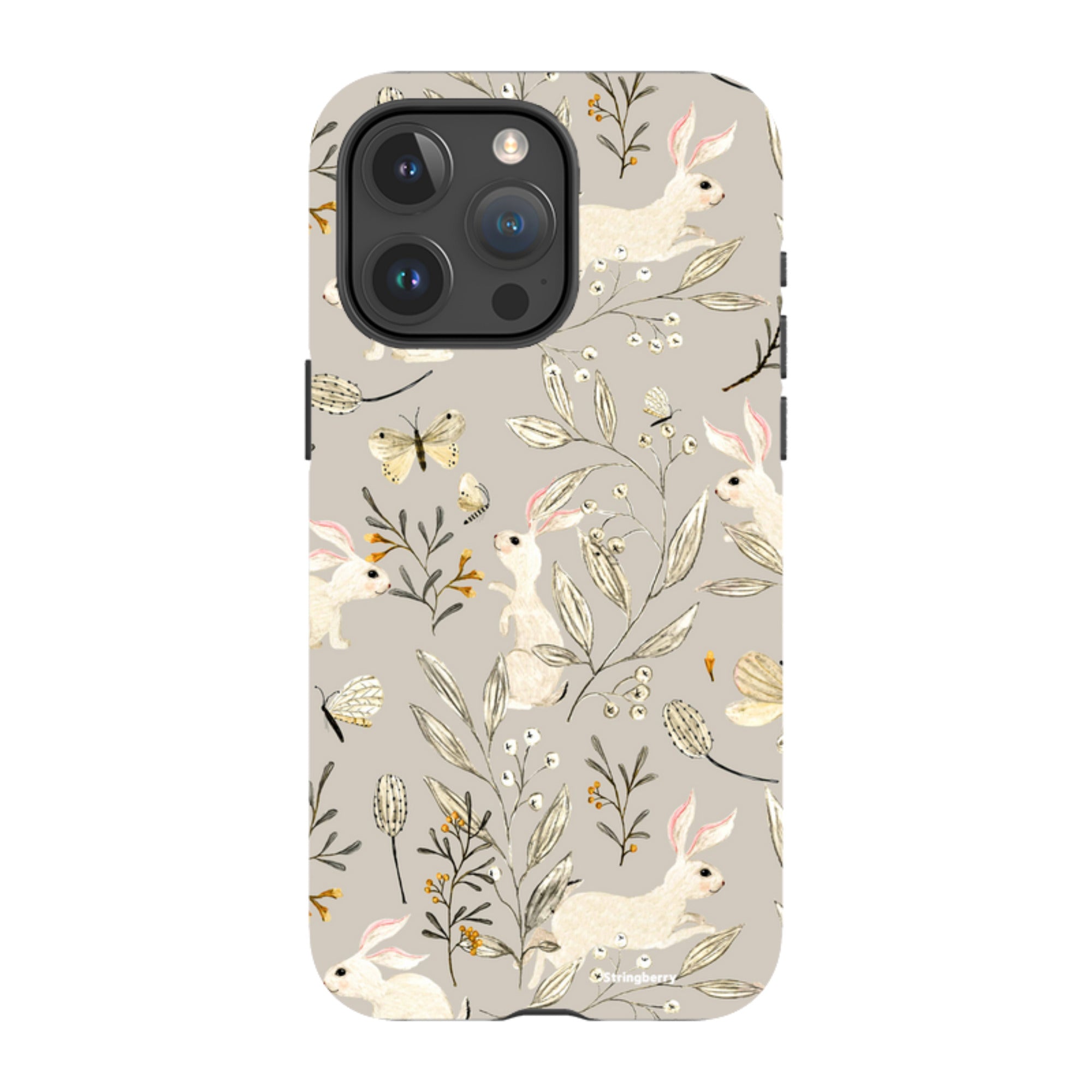 iPhone Tough Case - Bunnies Grey By Katherine Quinn