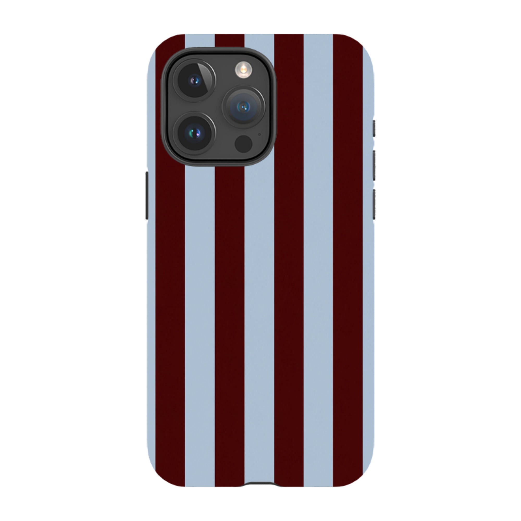 iPhone Tough Case - Claret & Sky Blue Stripe