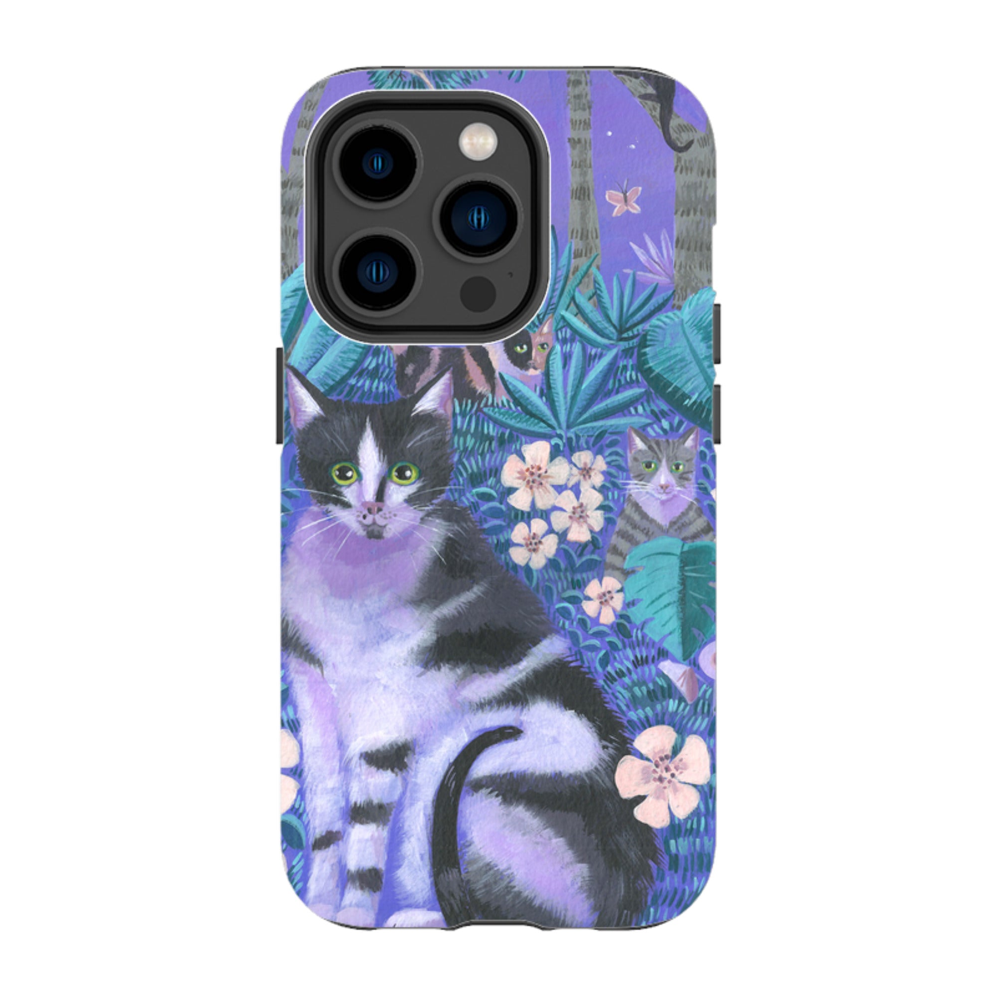 iPhone Tough Case - Night Cats 2 By Mary Stubberfield
