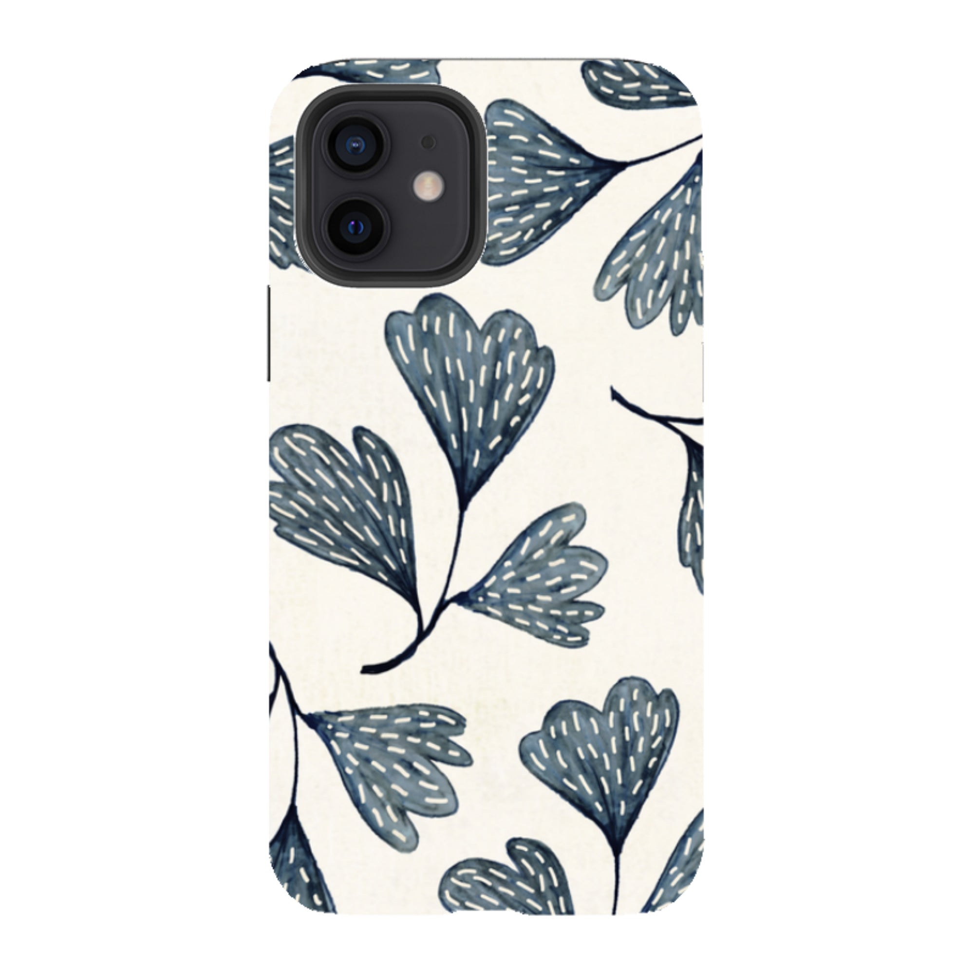 iPhone Tough Case - Indigo Leaves By Katherine Quinn