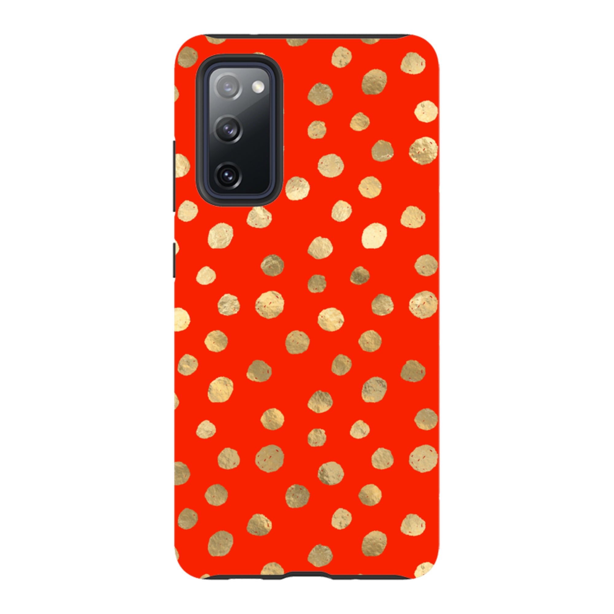 Samsung Tough Case - Red and Golden Dots