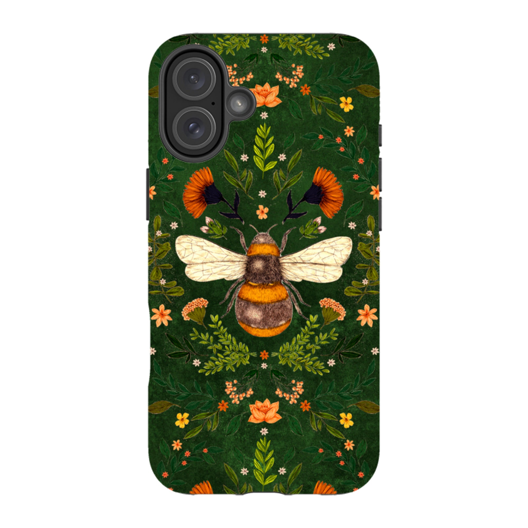 iPhone Tough Case - Botanical Bee Green By Jade Mosinski