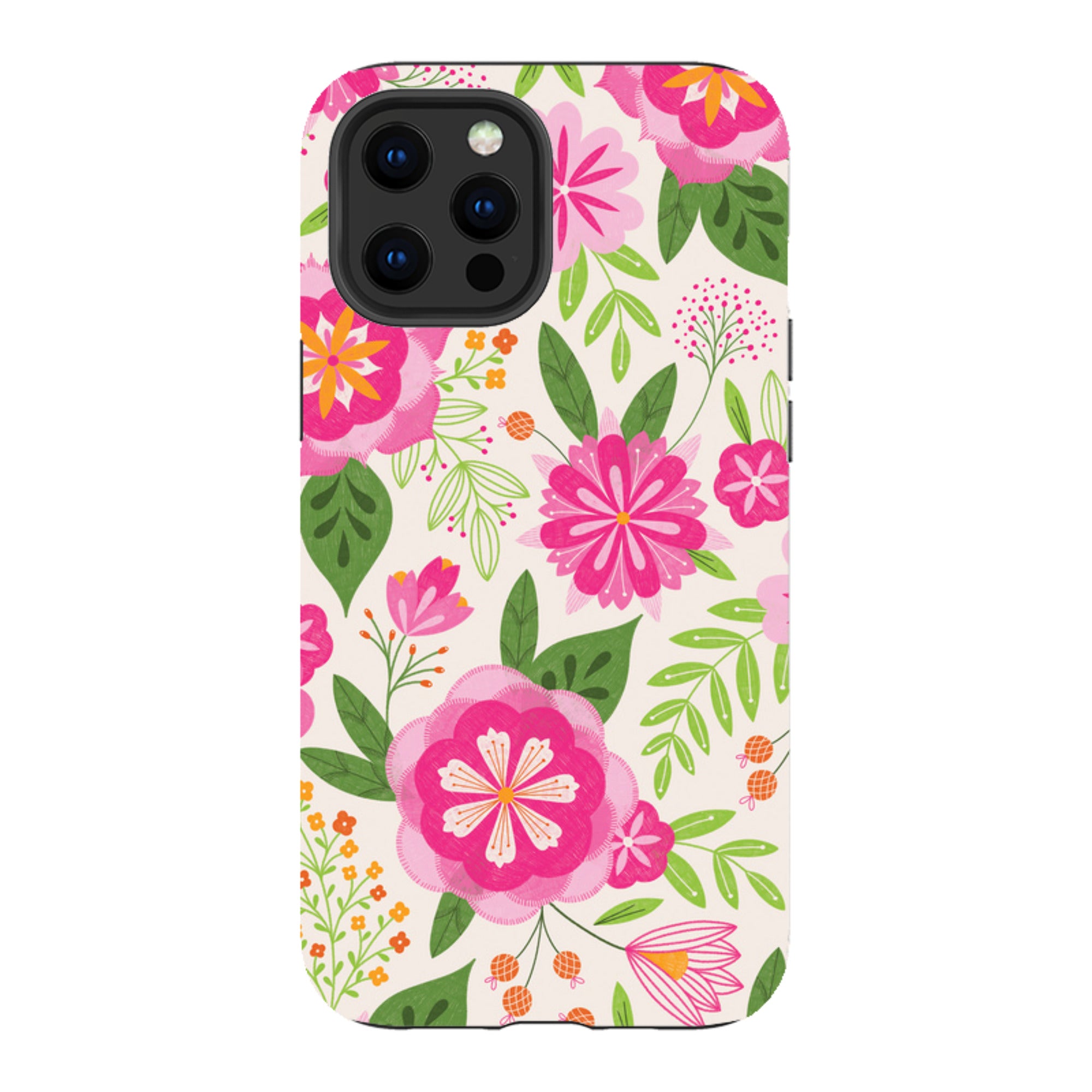 iPhone Tough Case - Big Bold Blooms Ivory By Jenny Zemanek