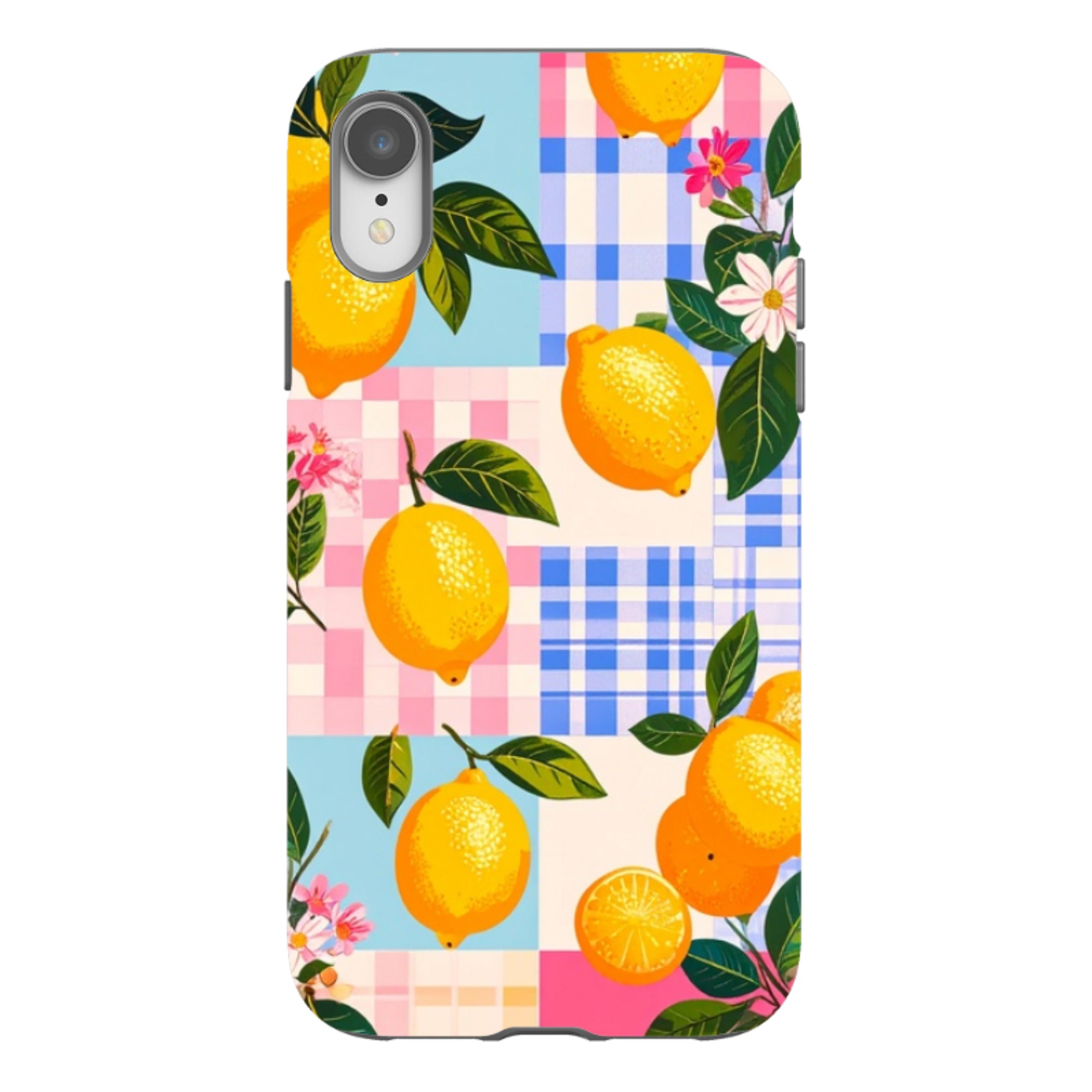 iPhone Tough Case - Lemons and Checks