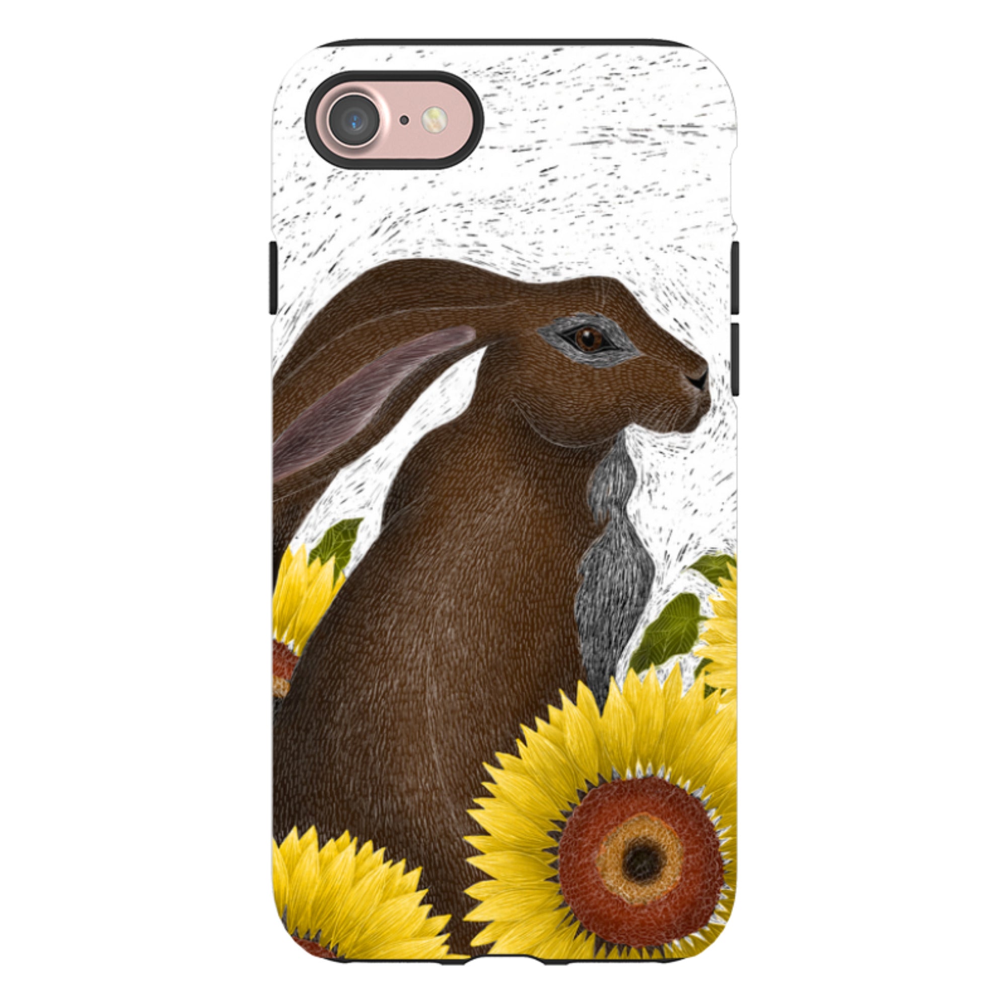 iPhone Tough Case - Hare With Sunflowers By Catherine Rowe