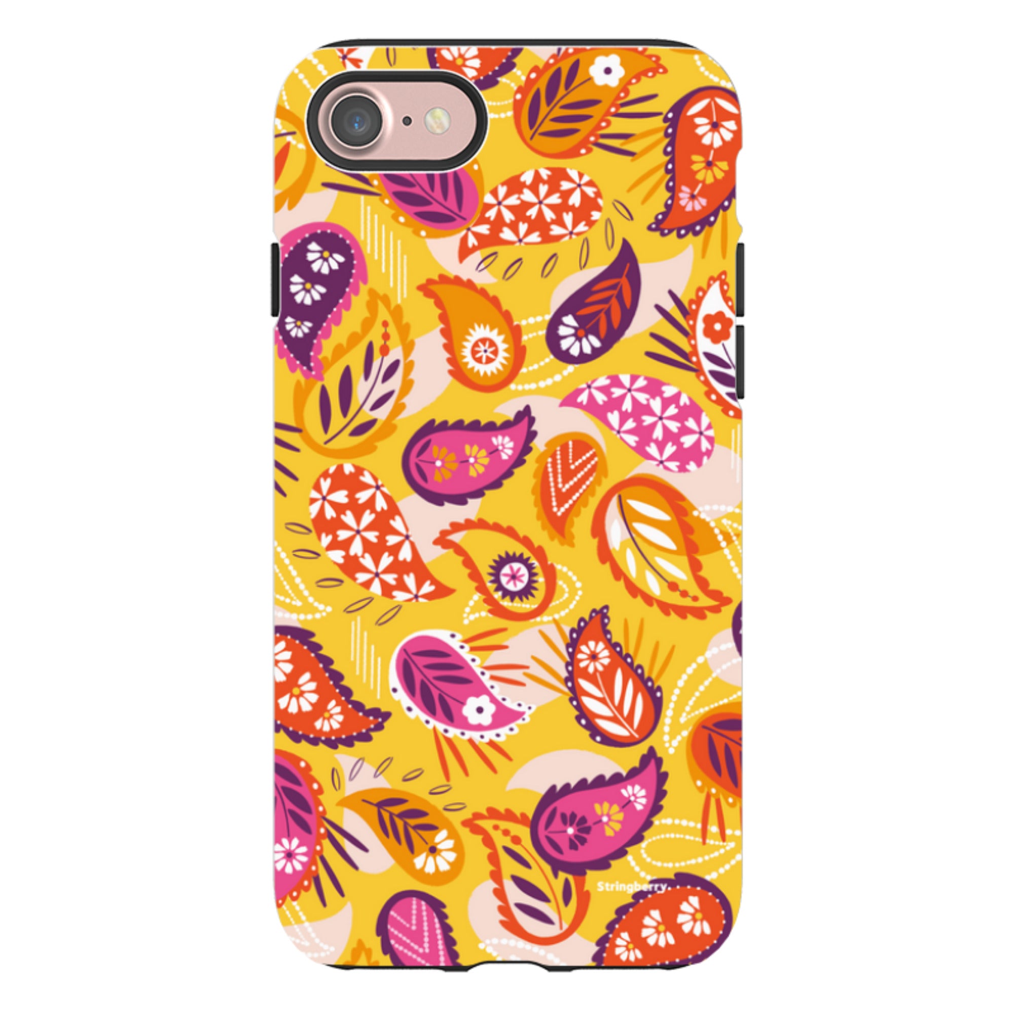 iPhone Tough Case - Paisley Yellow By Ali Brookes