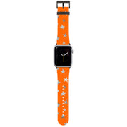 Orange and Silver Stars Apple Watch Strap