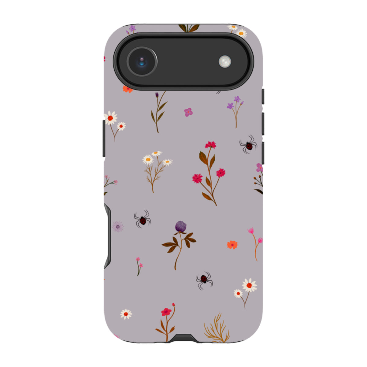 iPhone Tough Case - Florals and Spiders - Mauve By Katherine Quinn