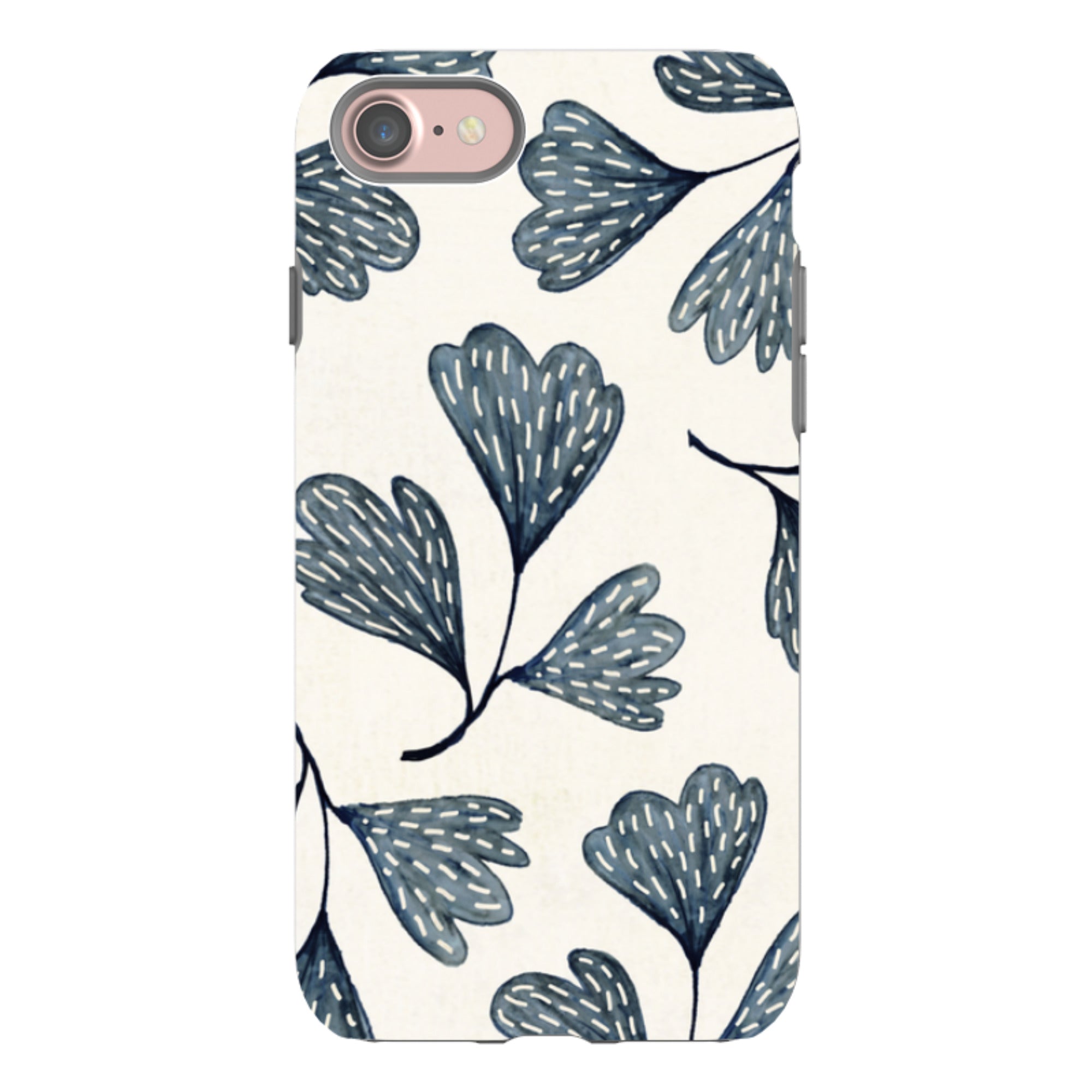 iPhone Tough Case - Indigo Leaves By Katherine Quinn