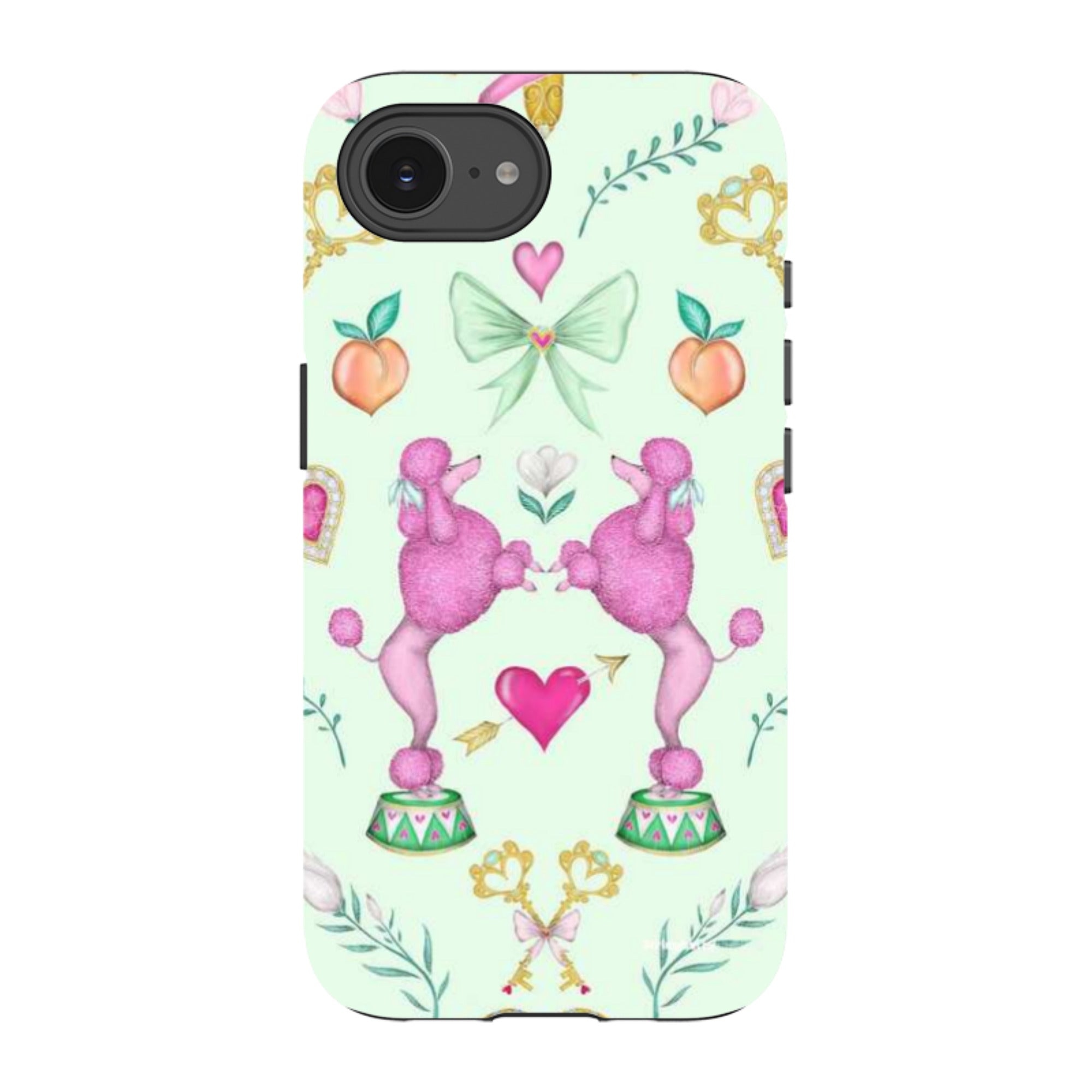 iPhone Tough Case - Pink Poodle Parlour Mint By Catherine Rowe