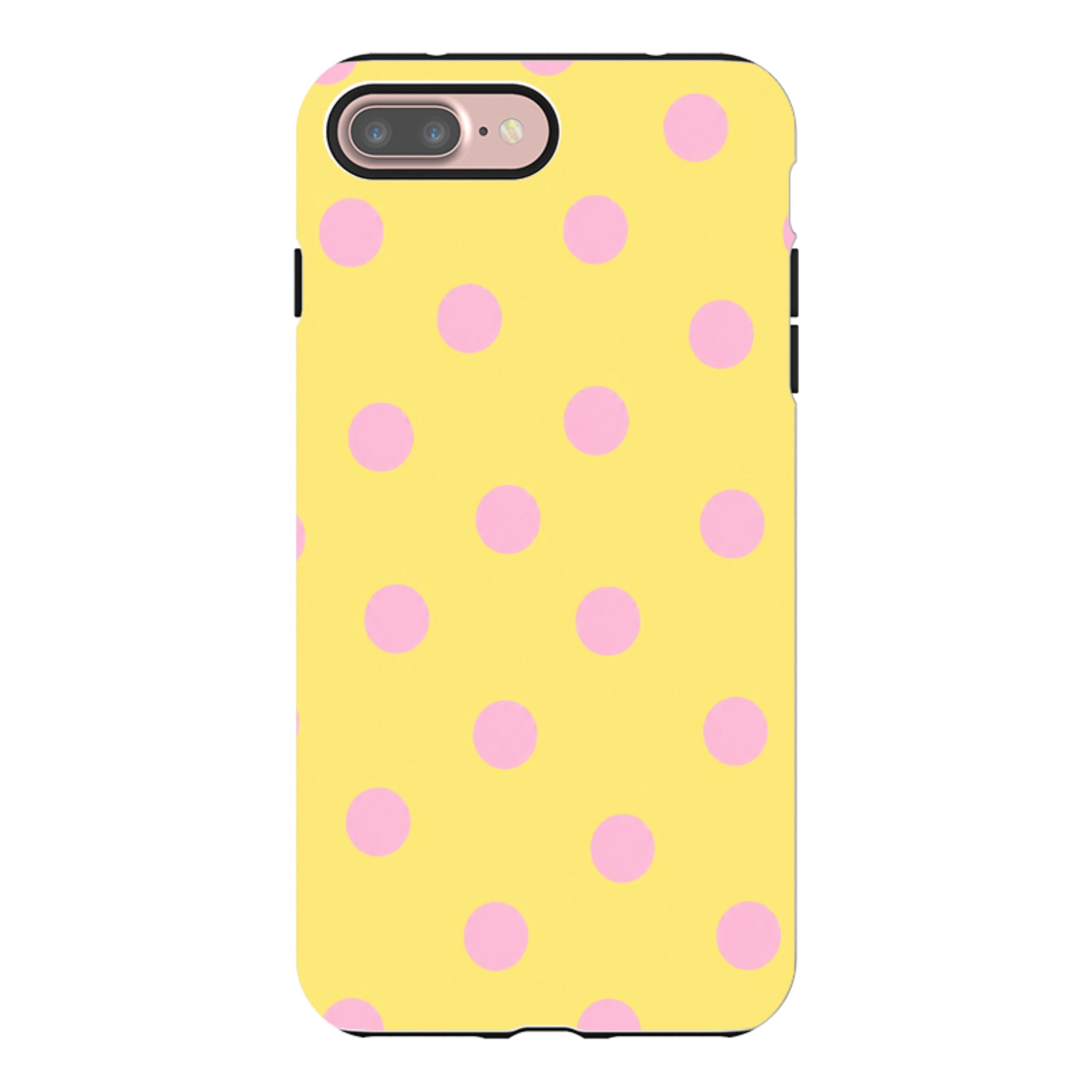 iPhone Tough Case - Yellow & Pink Polka Dot