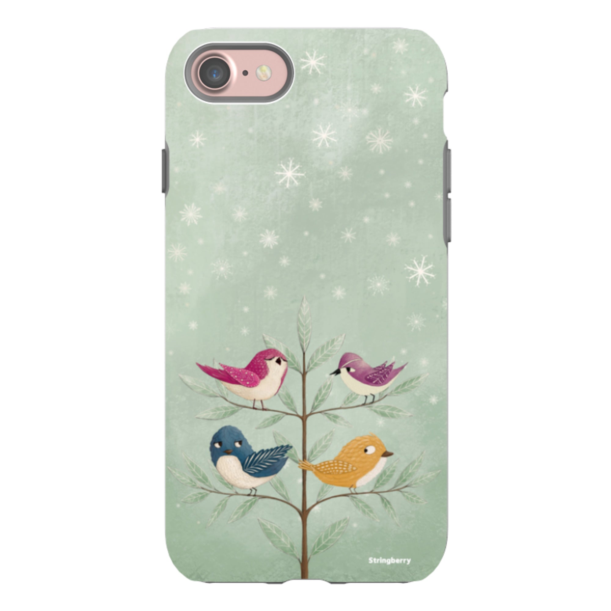iPhone Tough Case - Garden Birds Aqua By Maja Lindberg