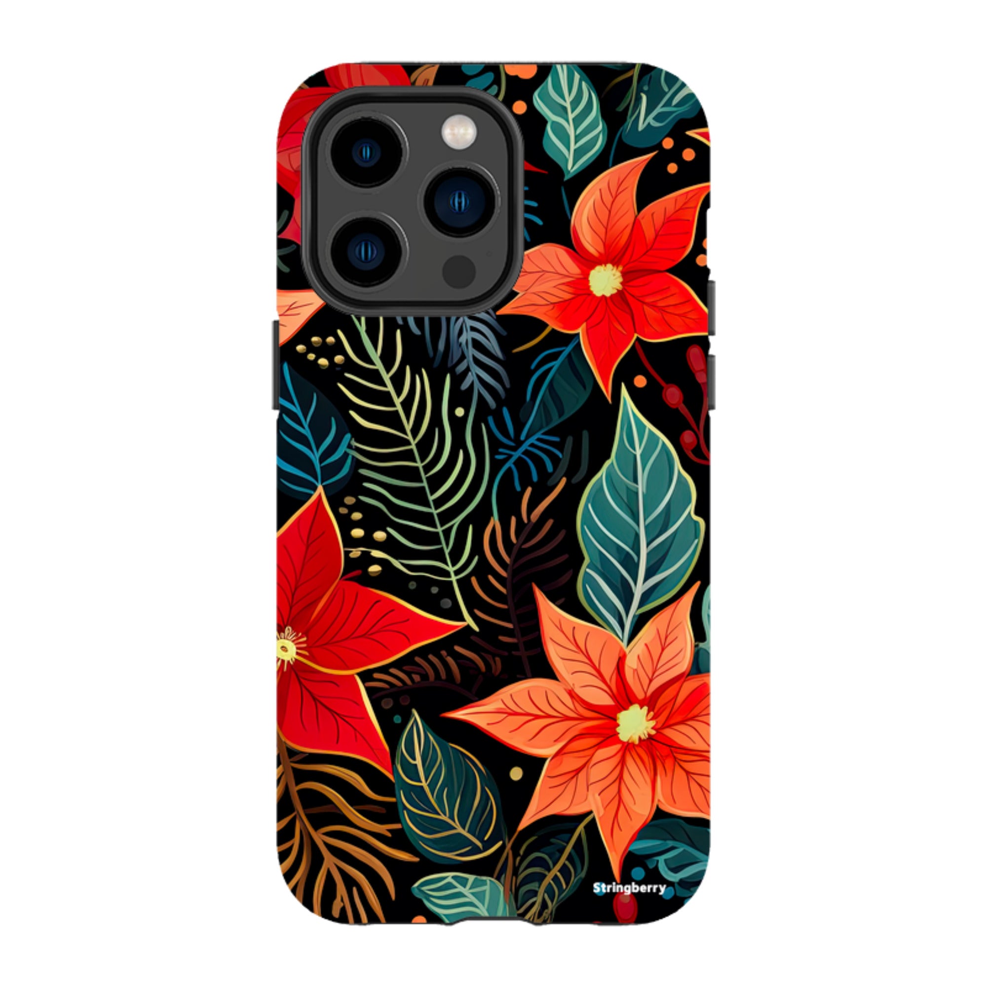 iPhone MagSafe Tough Case - Red Winter Floral