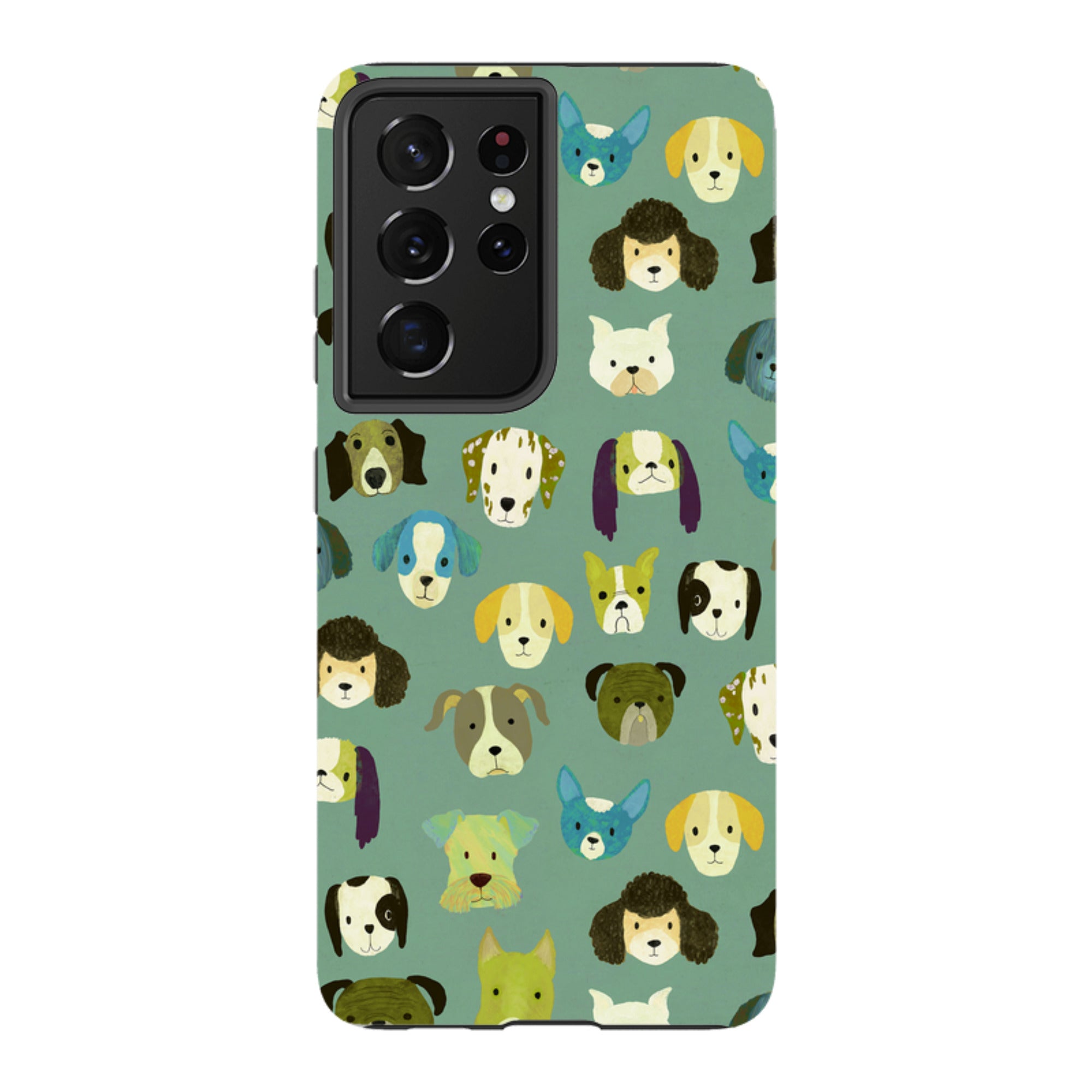 Samsung Tough Case - Dog Heads Green By Katherine Quinn