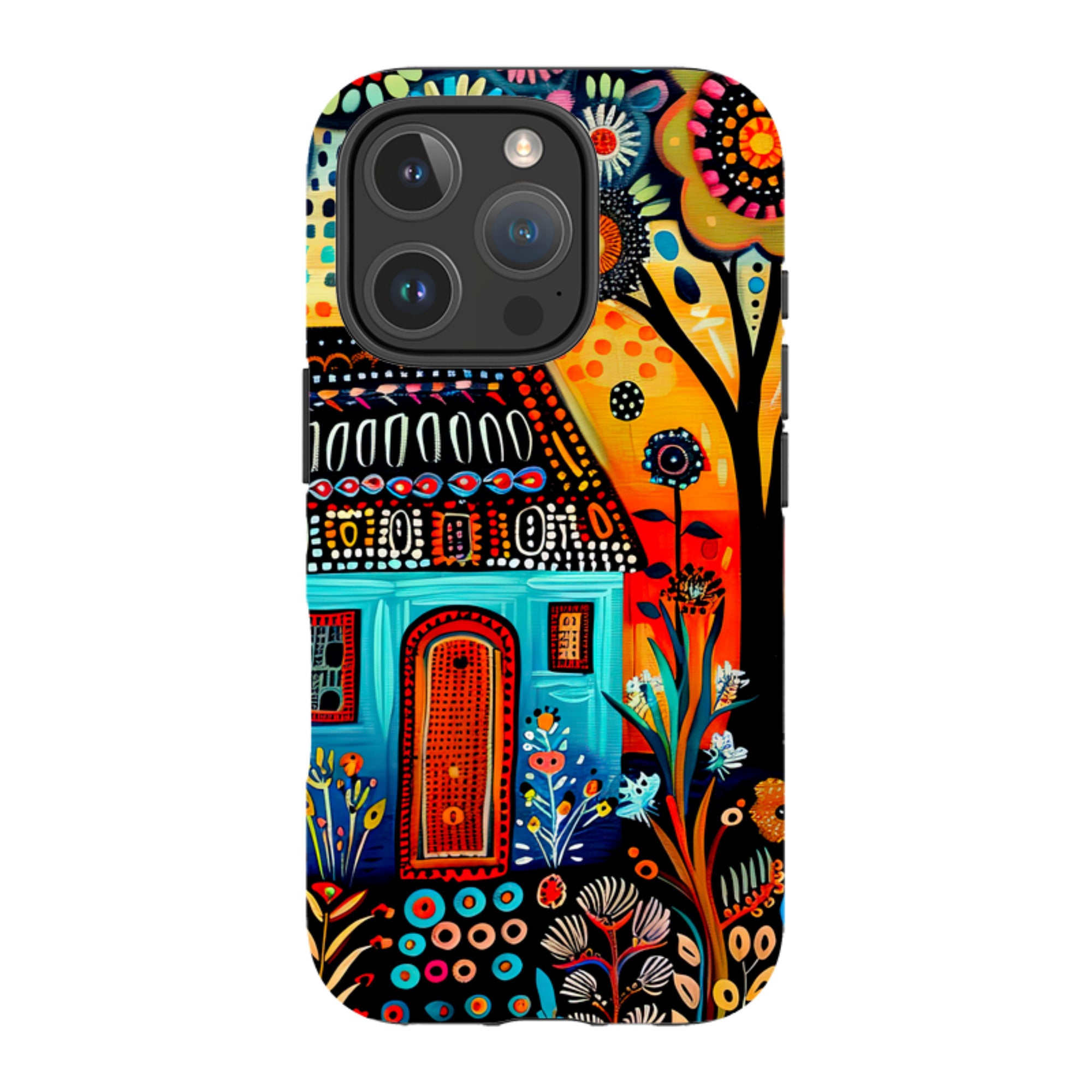iPhone MagSafe Tough Case - Folk Art House VI