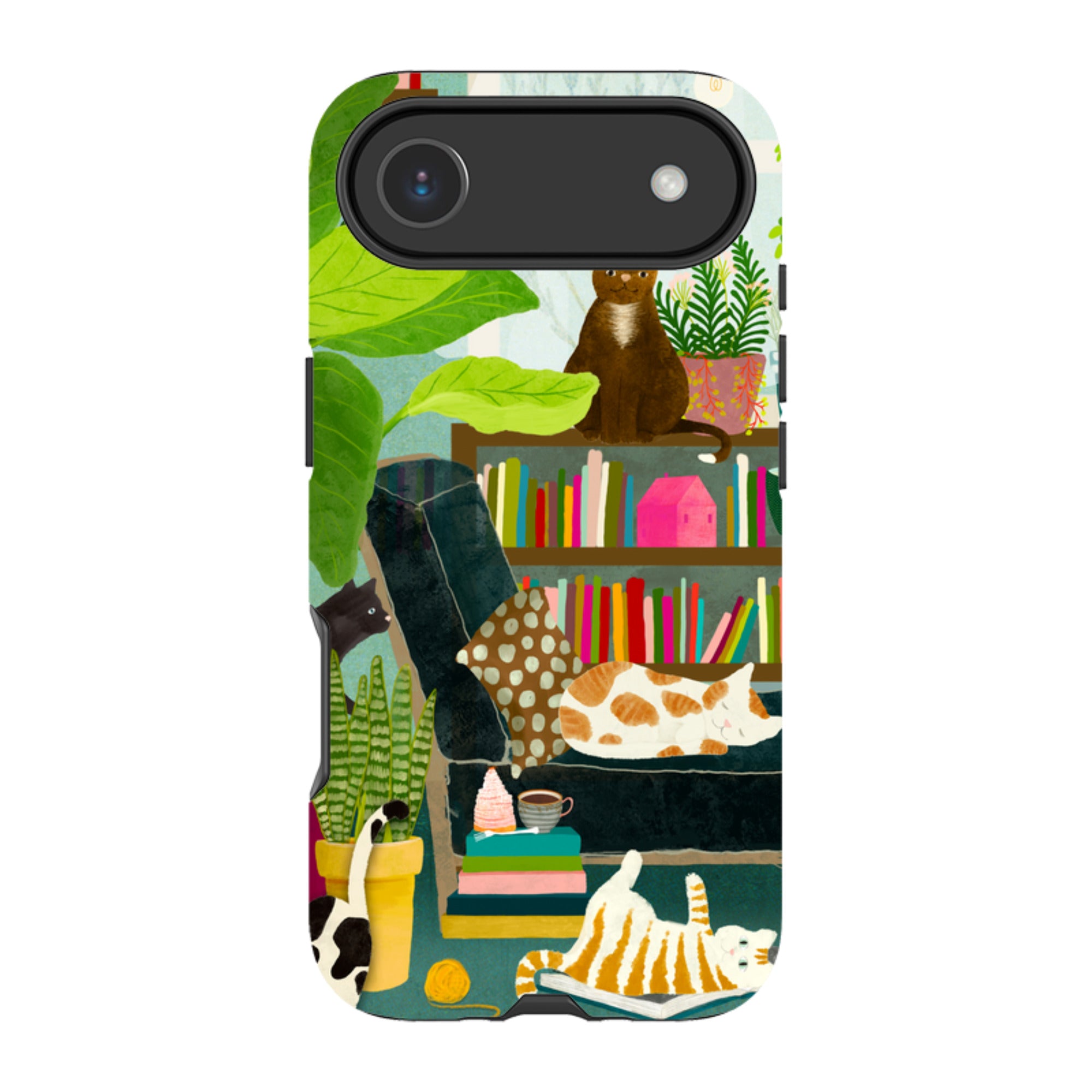 iPhone Tough Case - Cat Library By Katherine Quinn