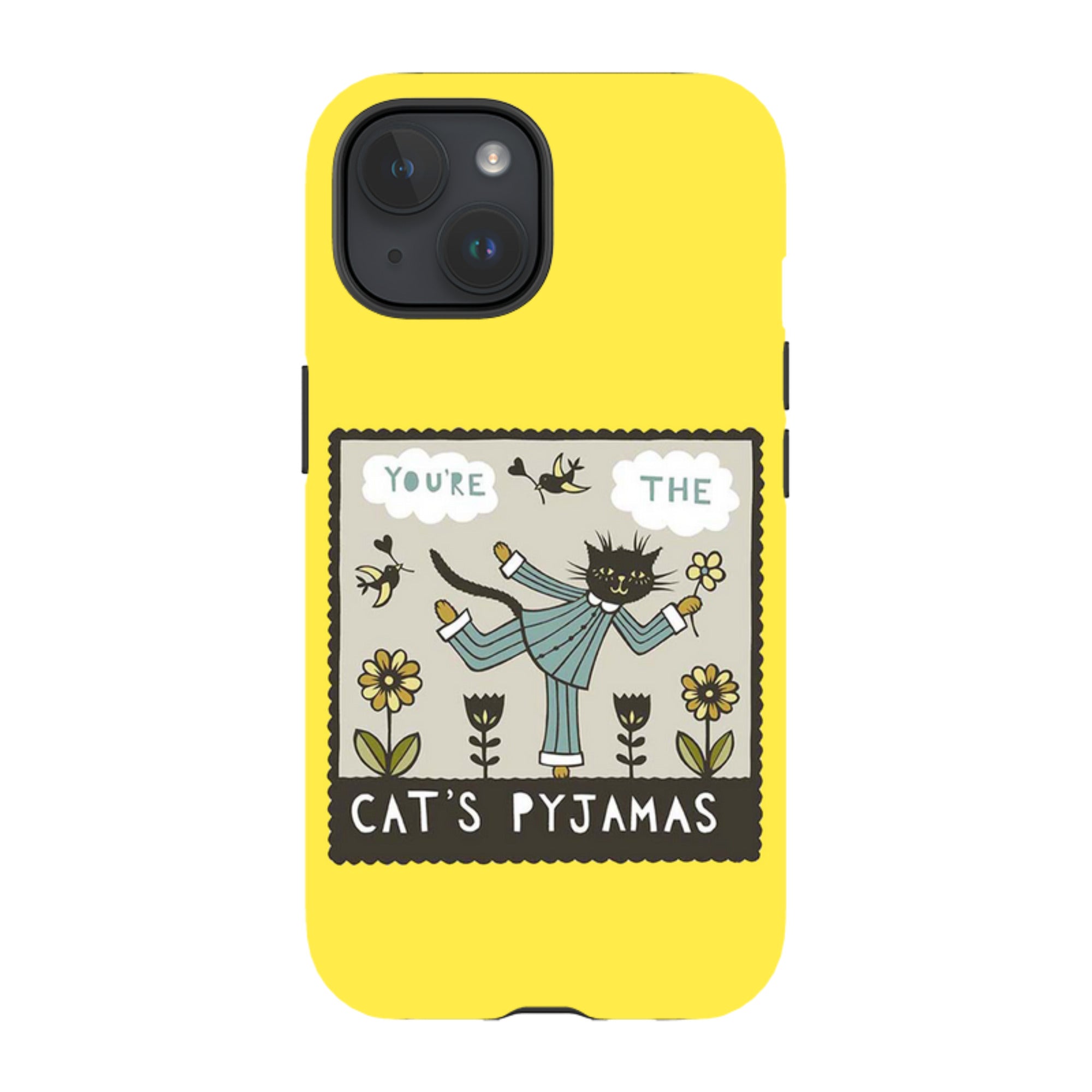 iPhone Tough Case - Cats Pyjamas Yellow By Suzy Taylor