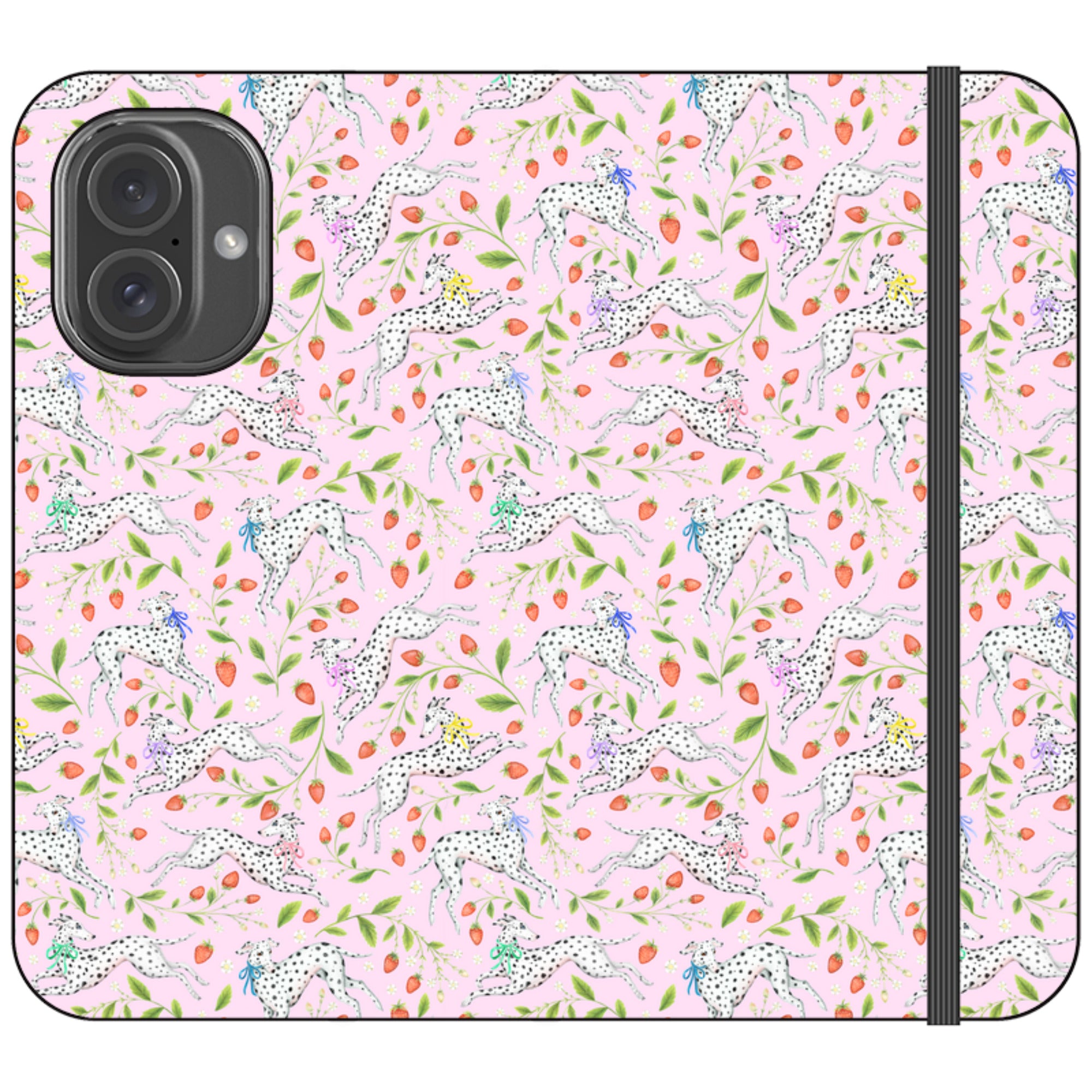 Spots and Strawbs Wallet Case By Catherine Rowe