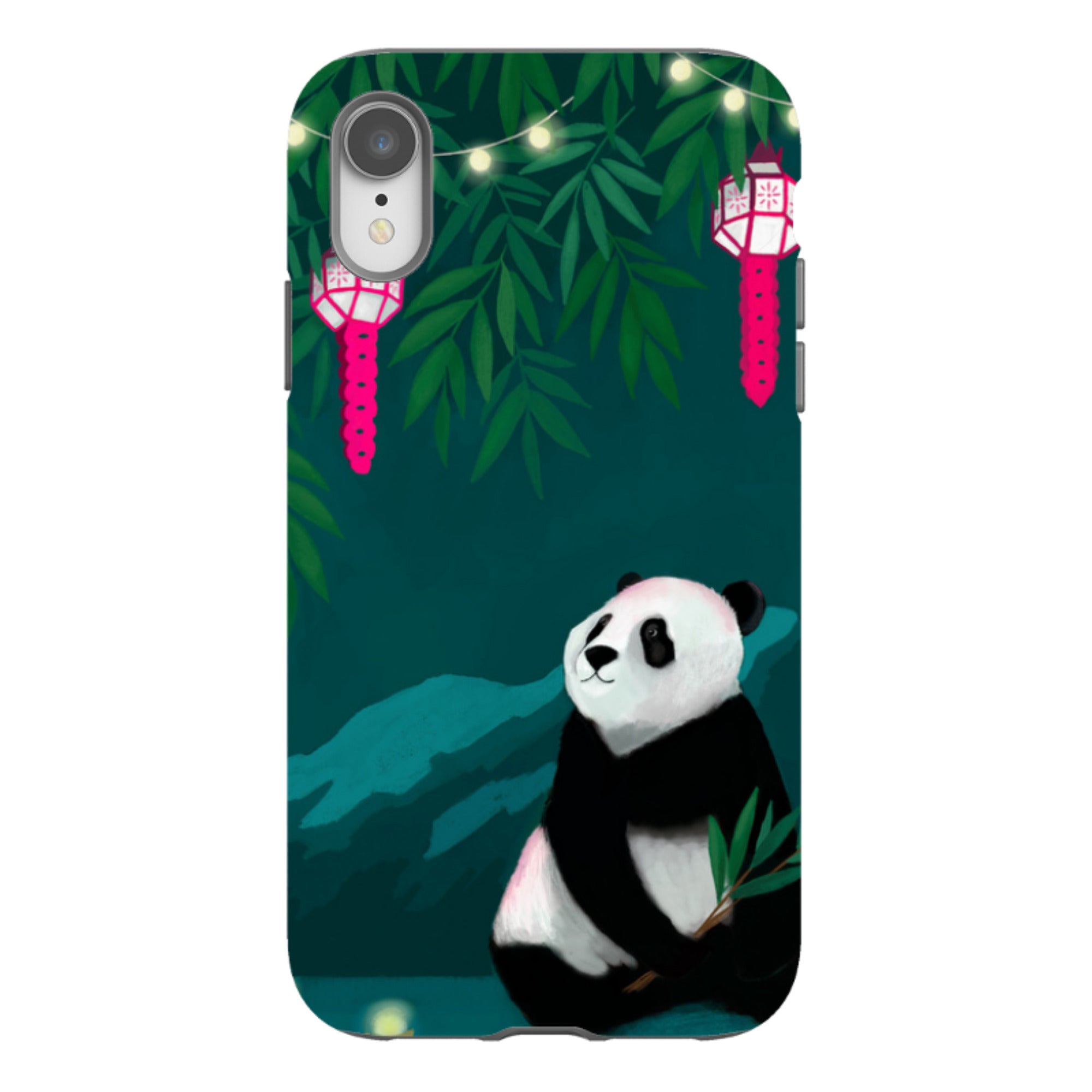 iPhone Tough Case - Panda And Lanterns By Bex Parkin
