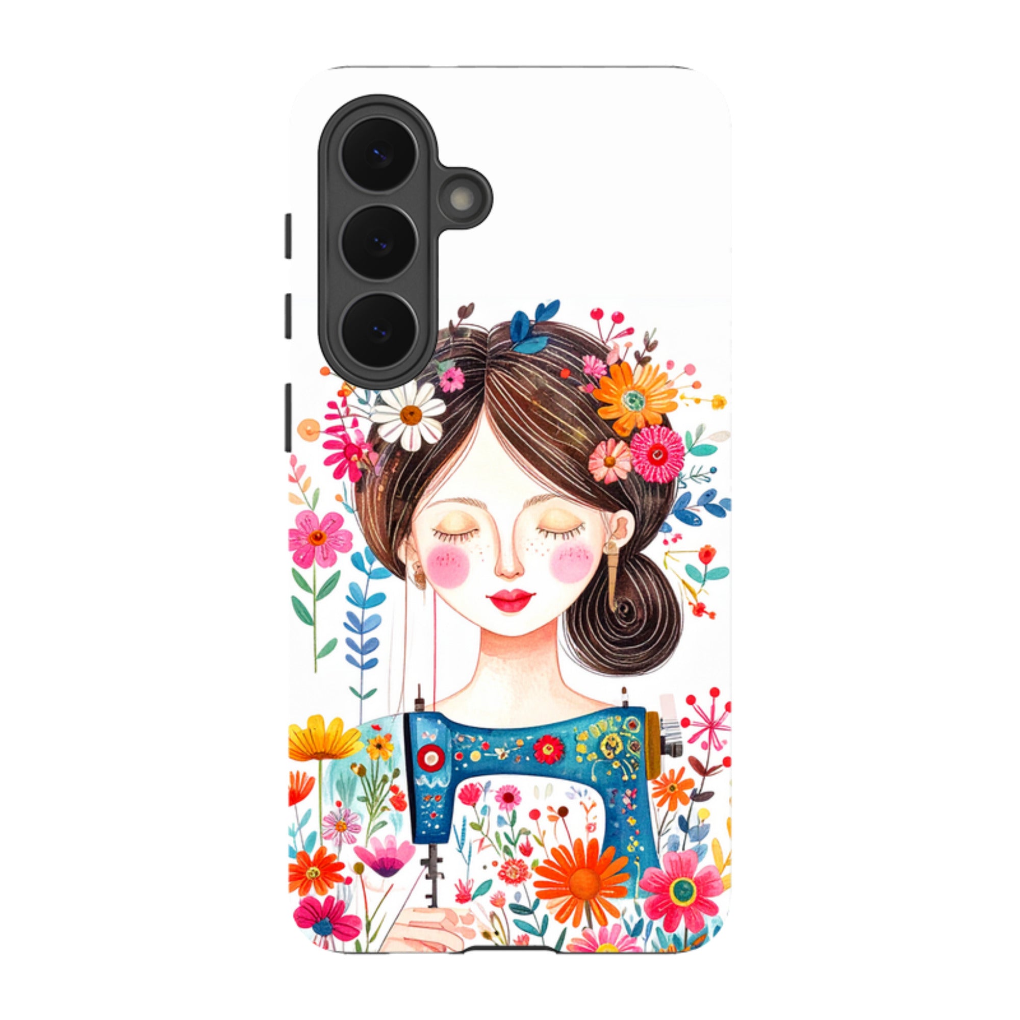 Samsung Tough  Case - Floral Sewing Lady