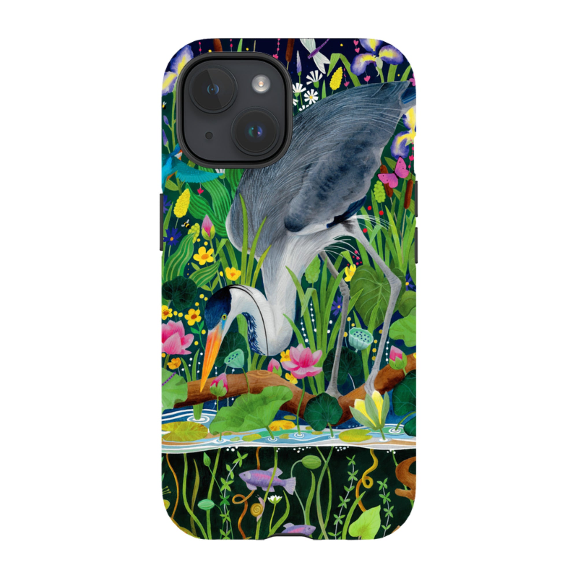 iPhone Tough Case - Heron Fishing By Bex Parkin