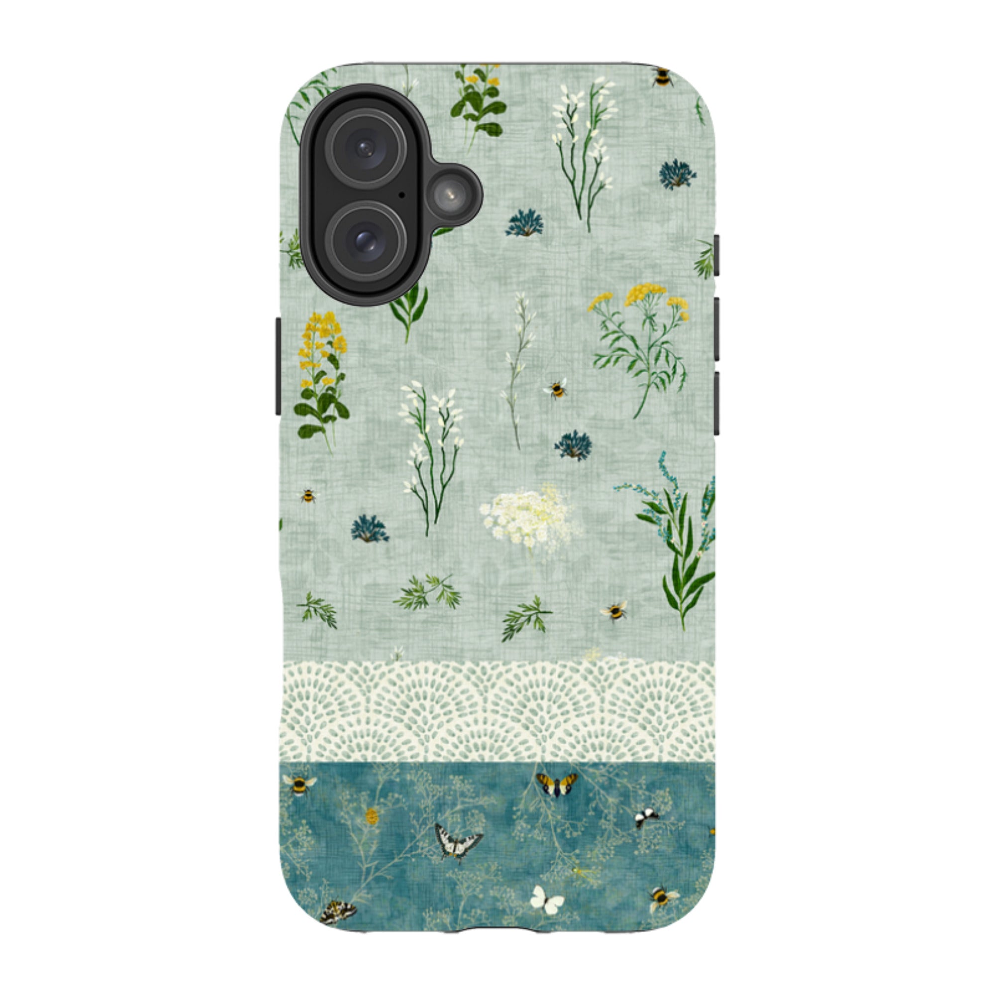 iPhone Tough Case - Song Bird Florals and Bees 2 By Katherine Quinn