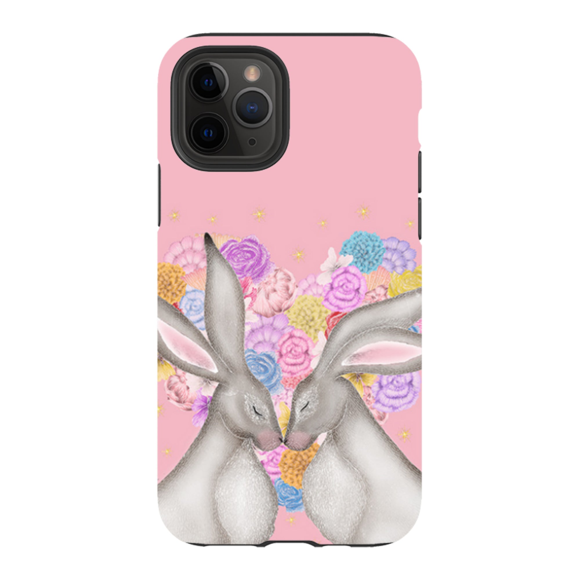 iPhone Tough Case - White Hares Rose Heart II By Catherine Rowe
