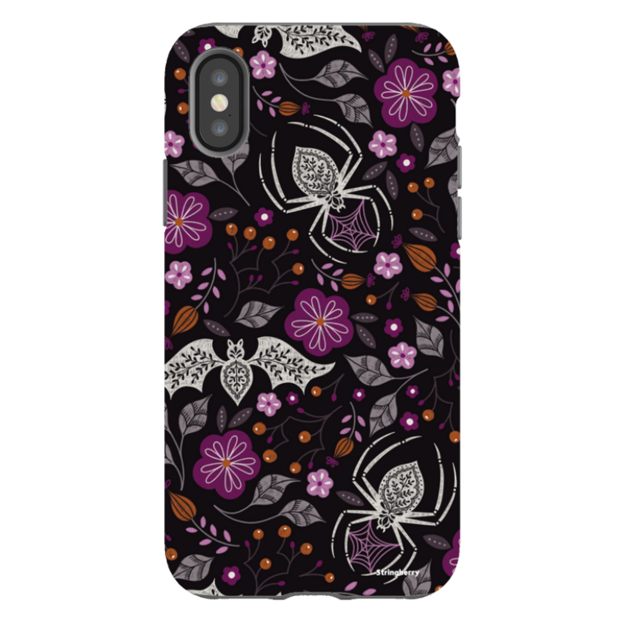 iPhone Tough Case - SpiderBat Black By Jenny Zemanek