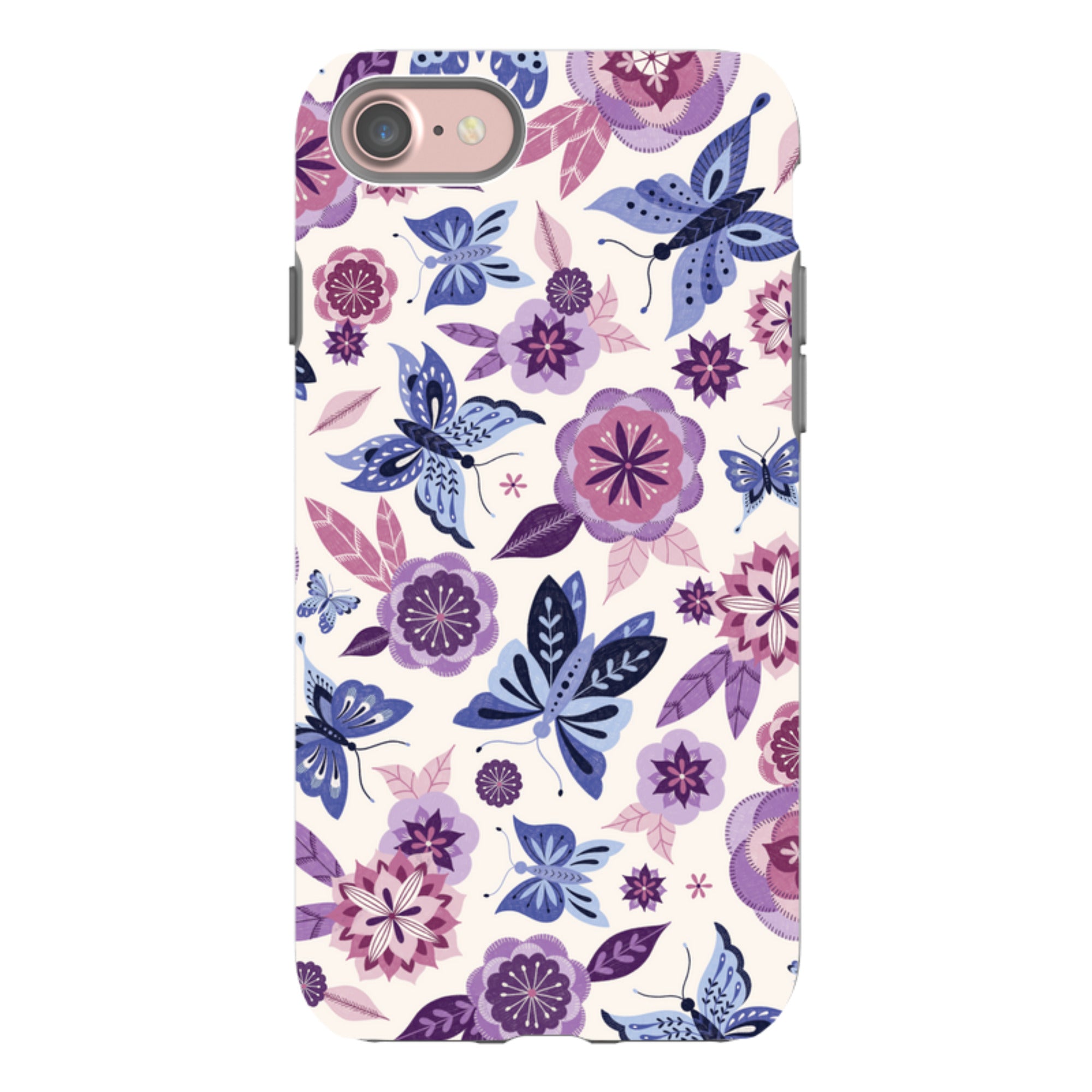 iPhone Tough Case - Butterfly Blooms Ivory By Jenny Zemanek