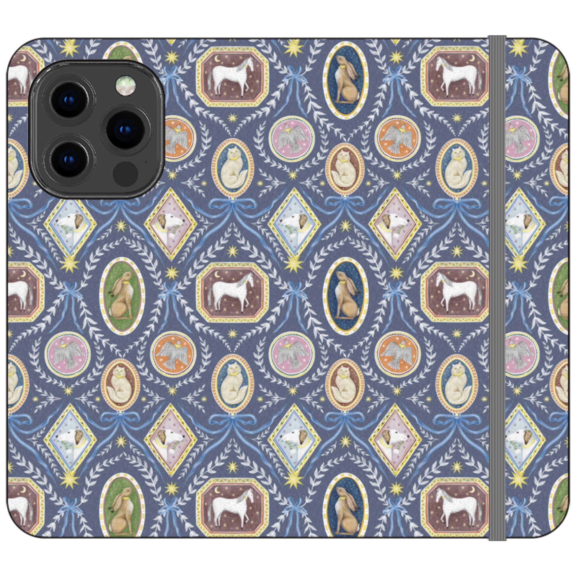 Charleston Dusk Blue Wallet Case By Catherine Rowe