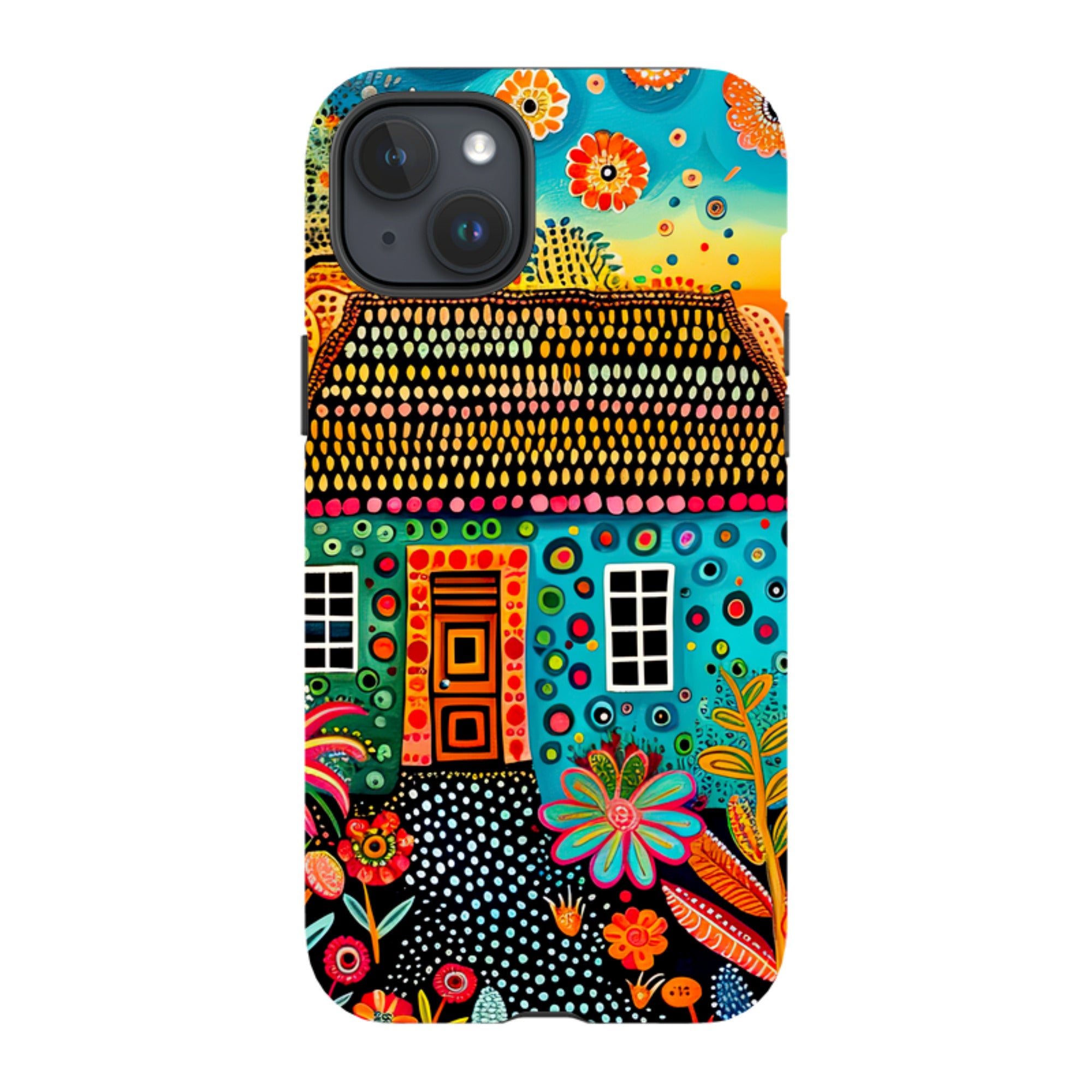 iPhone MagSafe Tough Case - Folk Art House VII