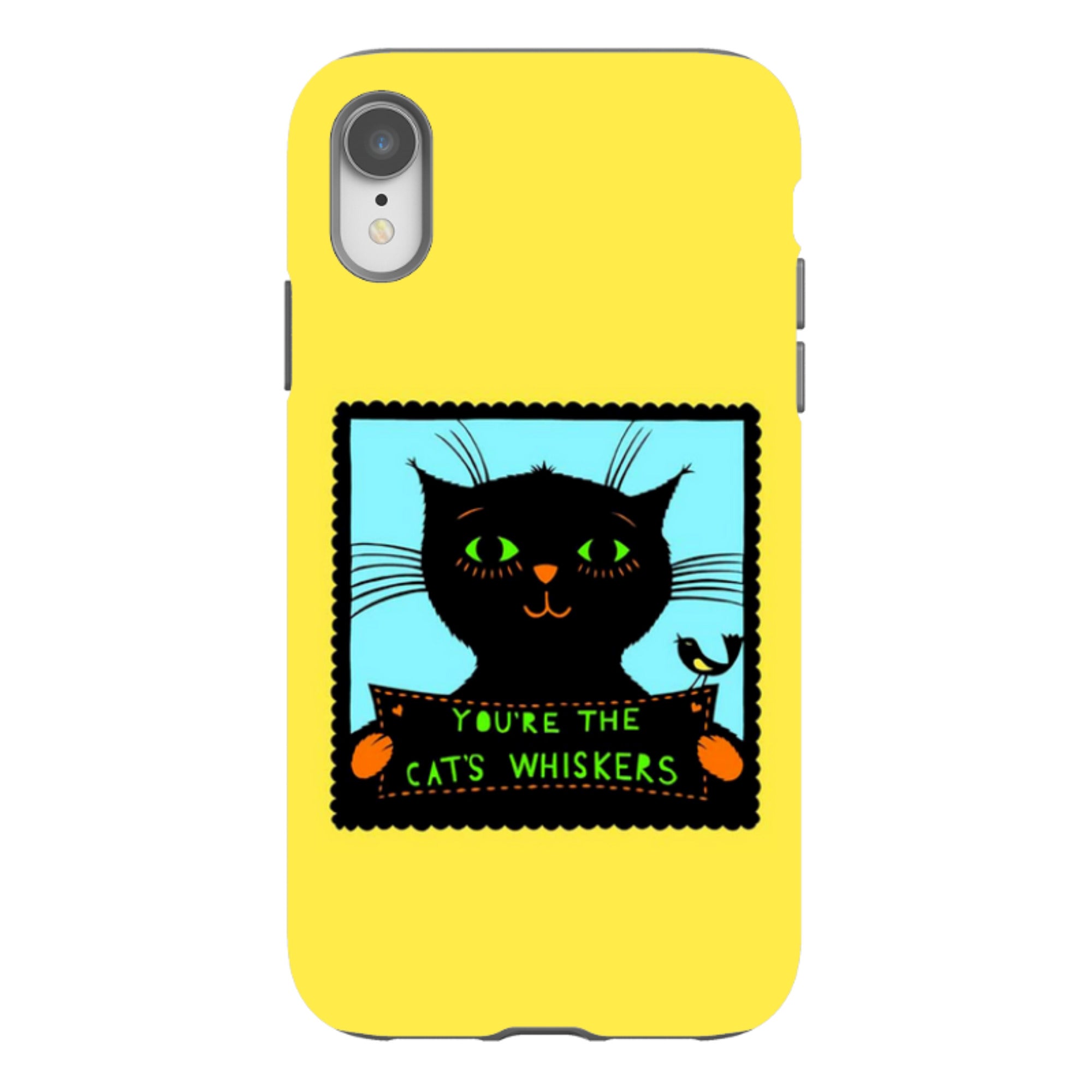 iPhone Tough Case - Cats Whiskers Yellow By Suzy Taylor
