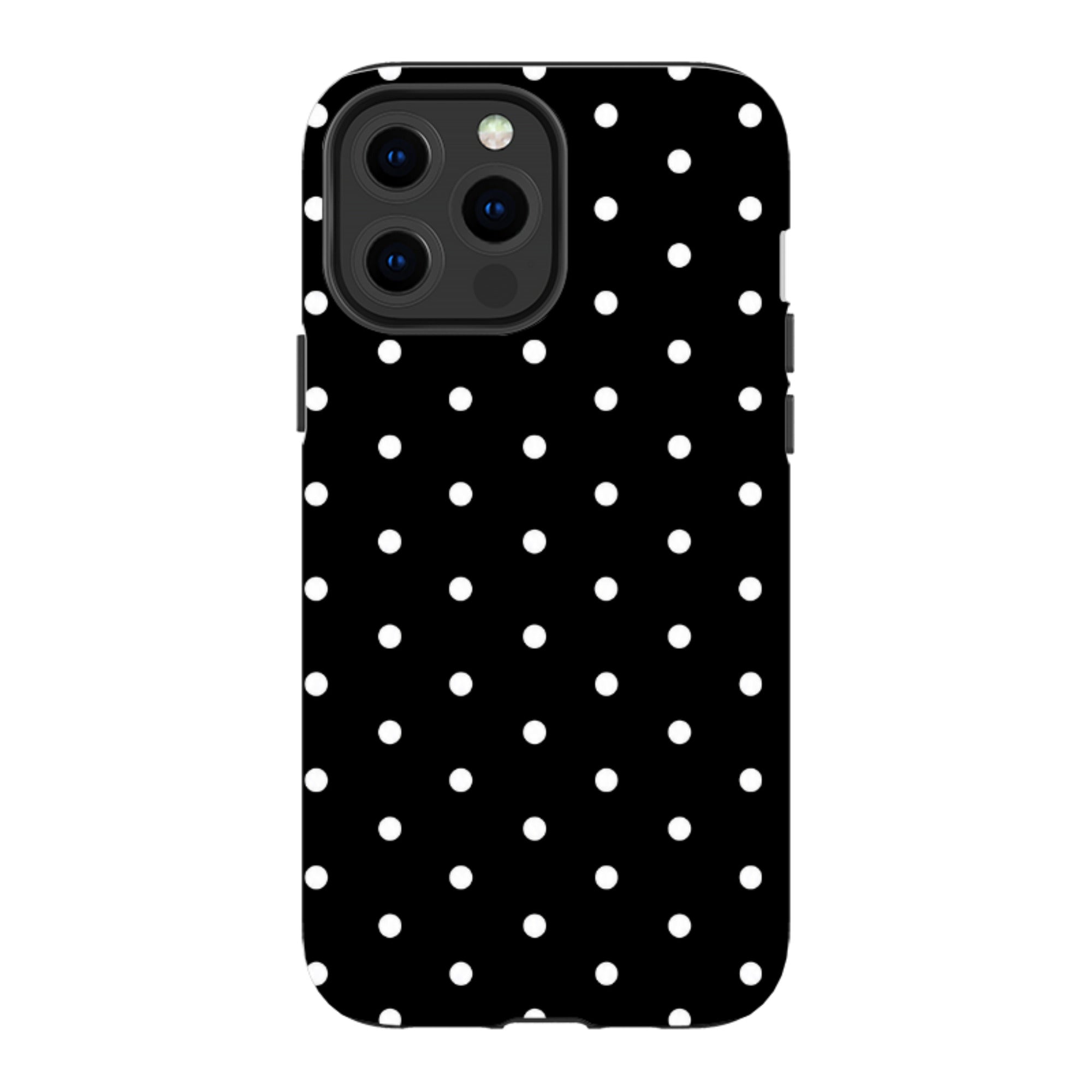 iPhone Tough Case - Black & White Polka Dot