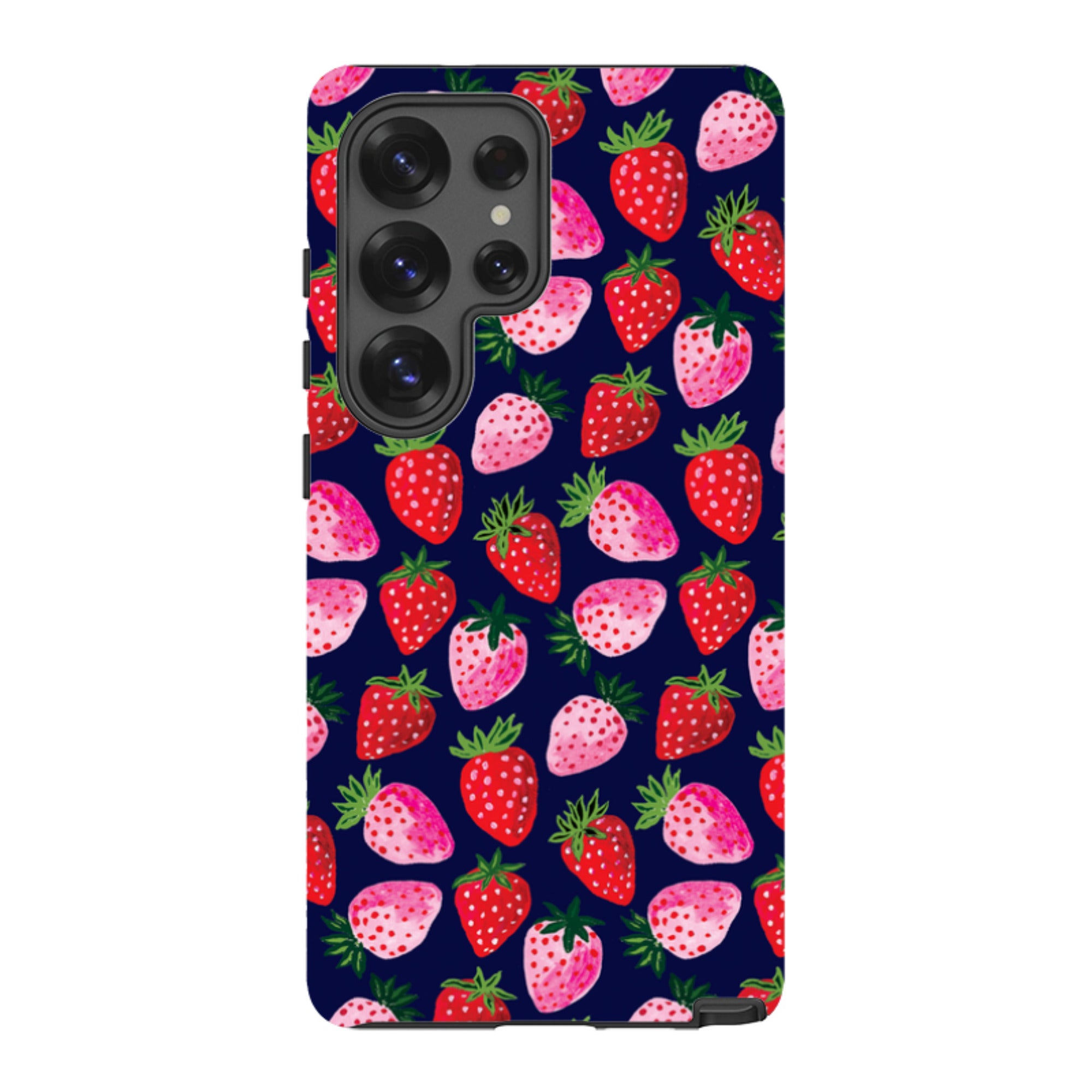 Samsung Tough  Case - Strawberry Scatter Navy By Emma Frances Grant