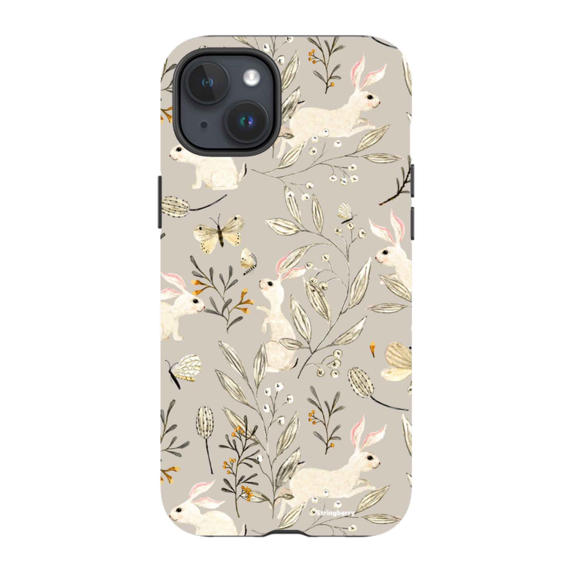 iPhone MagSafe Tough Case - Bunnies Grey By Katherine Quinn
