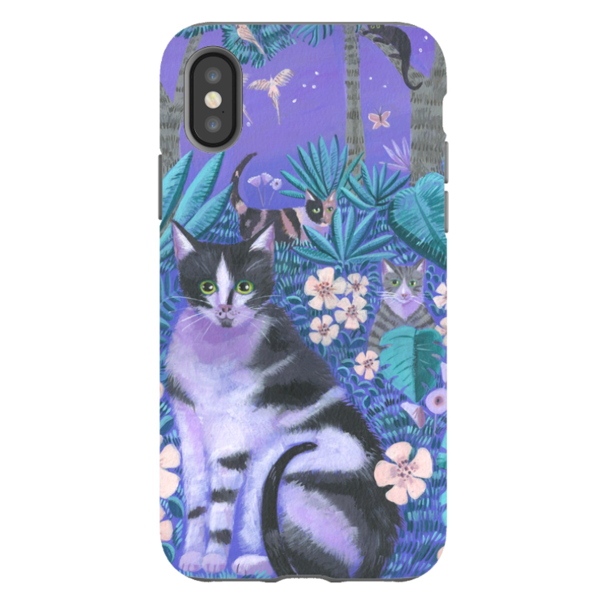iPhone Tough Case - Night Cats 2 By Mary Stubberfield